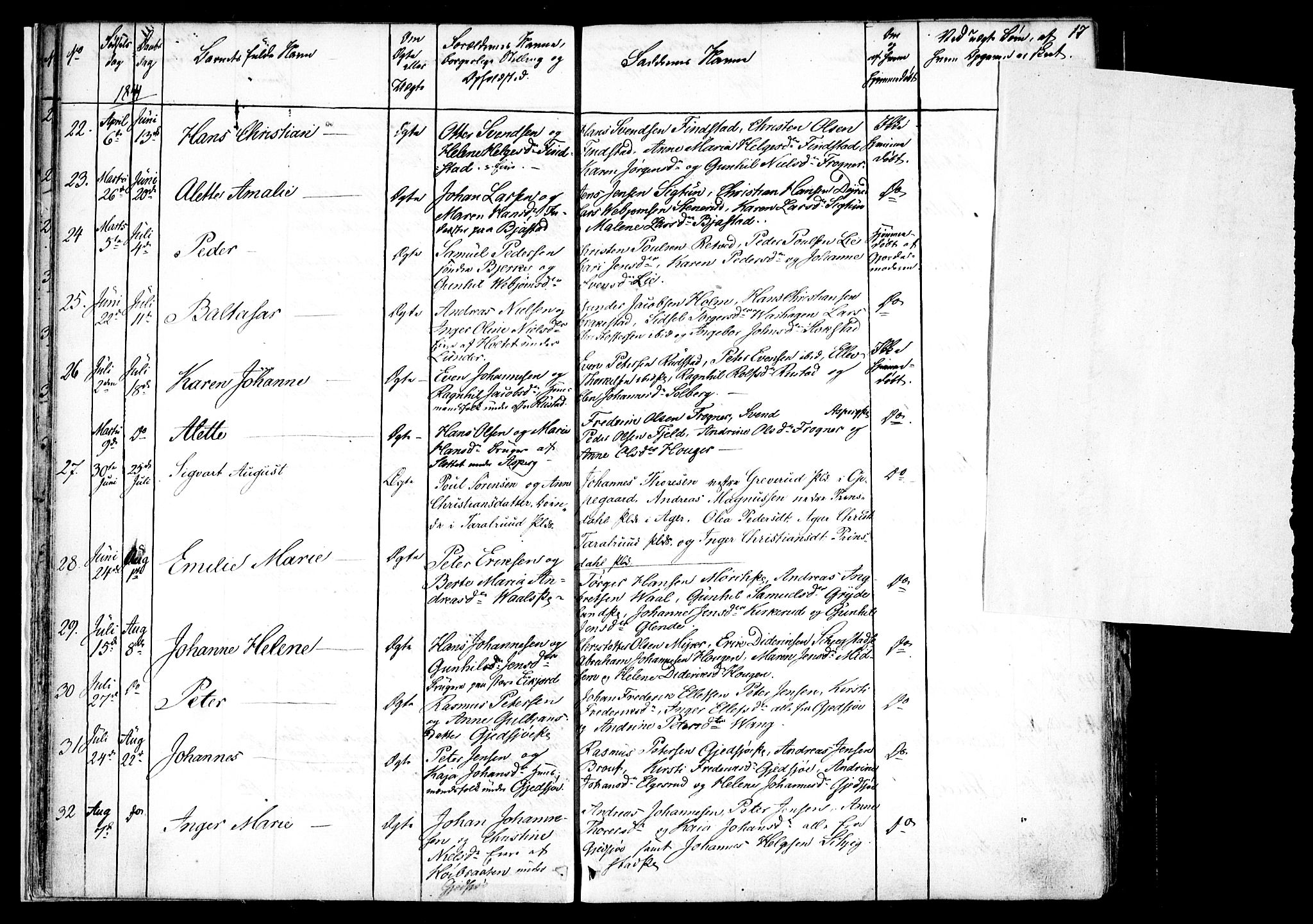 Kråkstad prestekontor Kirkebøker, SAO/A-10125a/F/Fa/L0005: Parish register (official) no. I 5, 1837-1847, p. 17