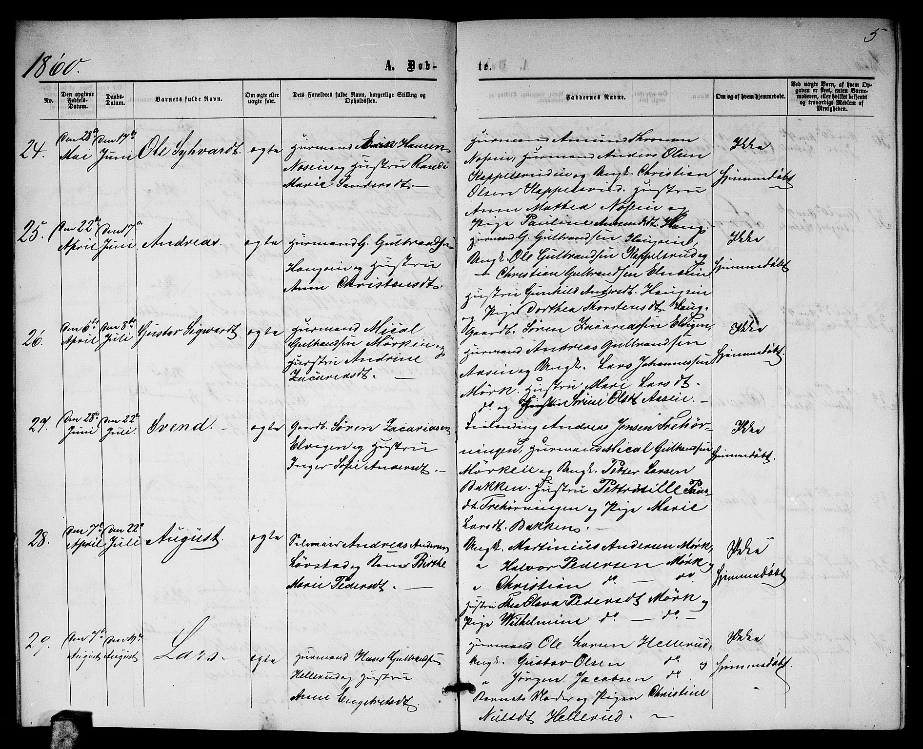 Nittedal prestekontor Kirkebøker, AV/SAO-A-10365a/G/Gb/L0001: Parish register (copy) no. II 1, 1859-1878, p. 5