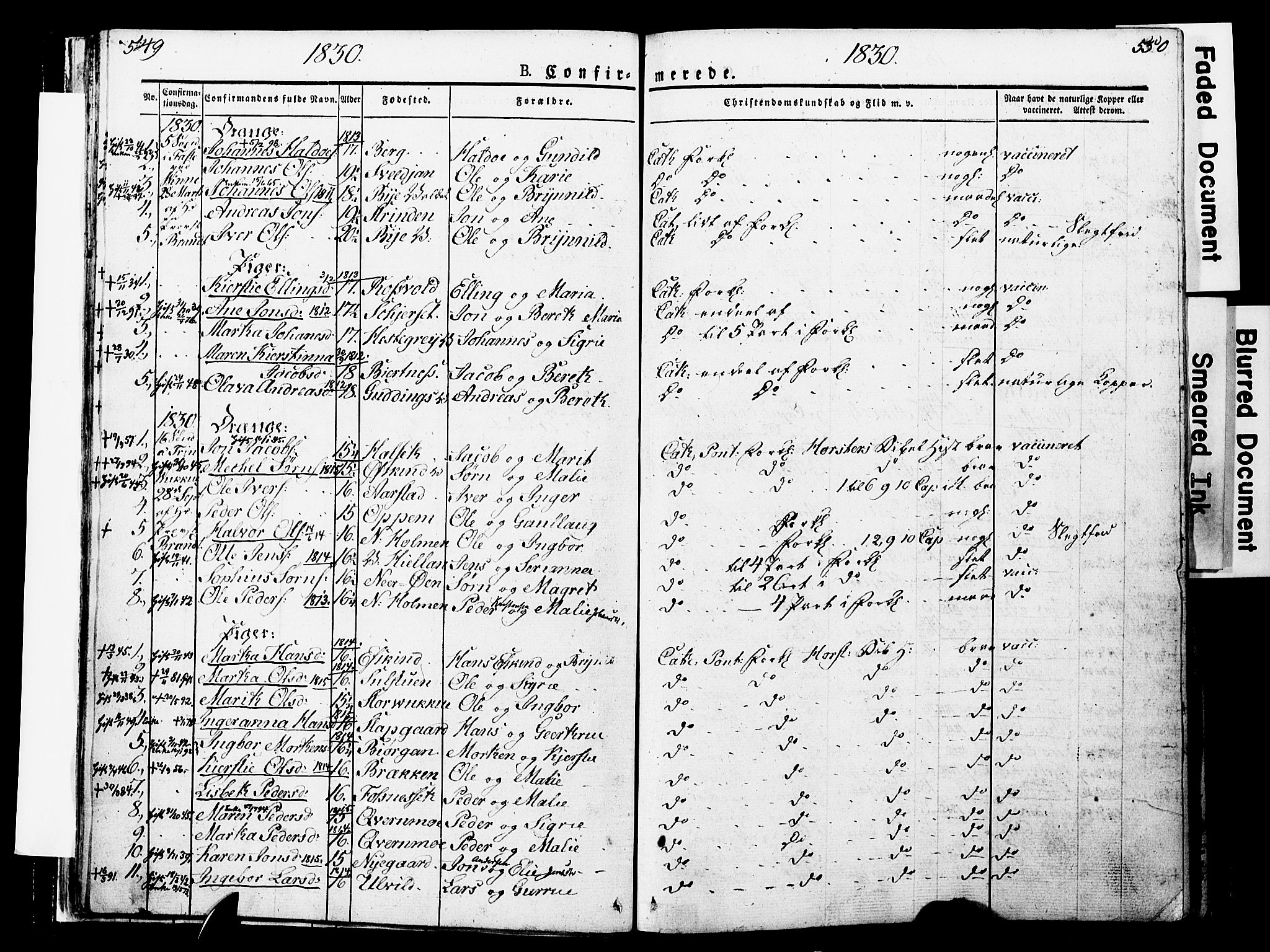 Ministerialprotokoller, klokkerbøker og fødselsregistre - Nord-Trøndelag, AV/SAT-A-1458/723/L0243: Parish register (official) no. 723A12, 1822-1851, p. 549-550