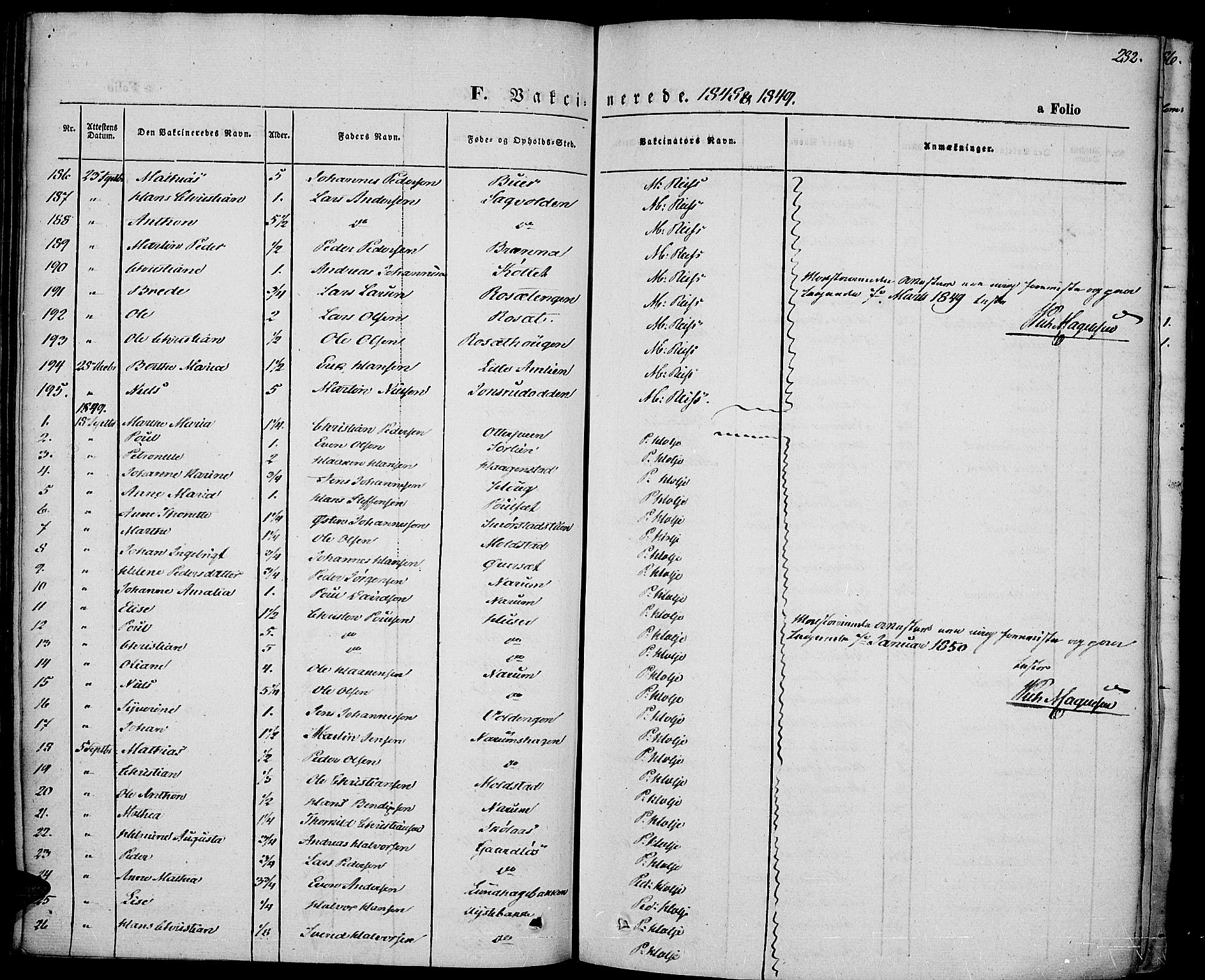 Vestre Toten prestekontor, SAH/PREST-108/H/Ha/Haa/L0004: Parish register (official) no. 4, 1844-1849, p. 282