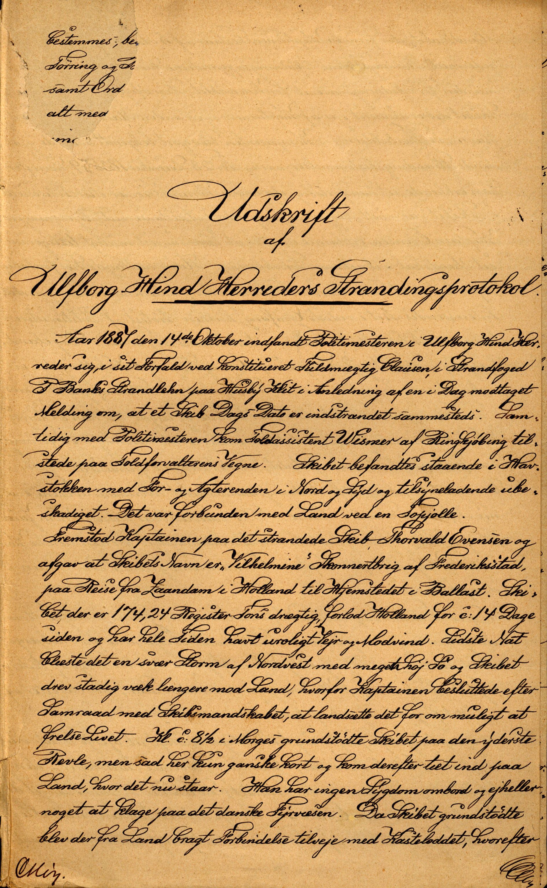 Pa 63 - Østlandske skibsassuranceforening, VEMU/A-1079/G/Ga/L0020/0001: Havaridokumenter / Tellus, Telanak, Wilhelmine, 1887, p. 139