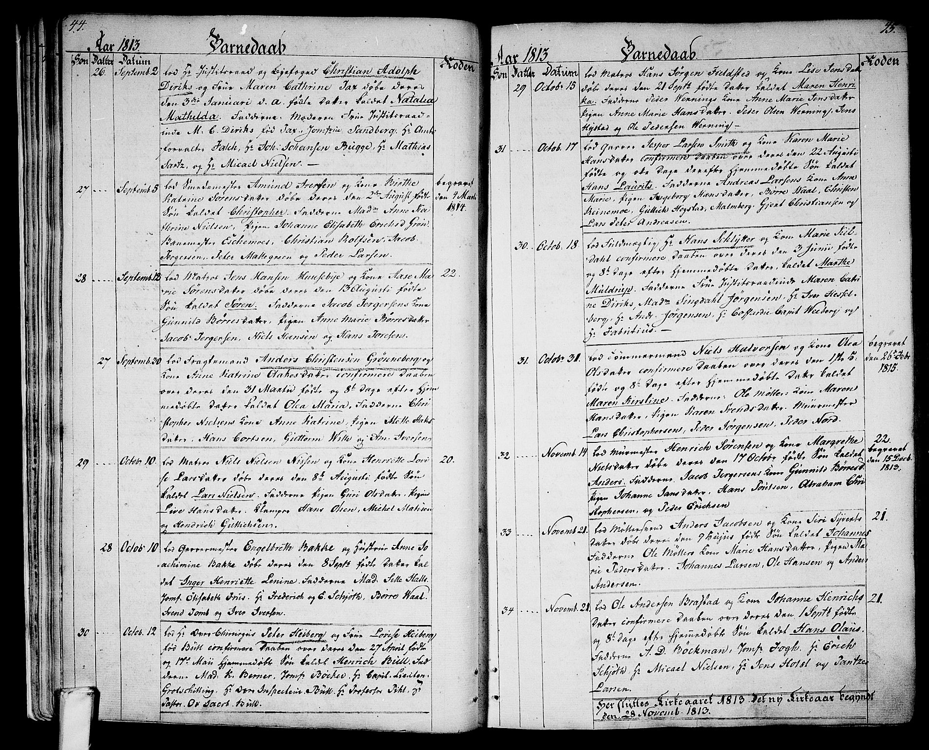 Larvik kirkebøker, SAKO/A-352/G/Ga/L0002: Parish register (copy) no. I 2, 1807-1830, p. 44-45