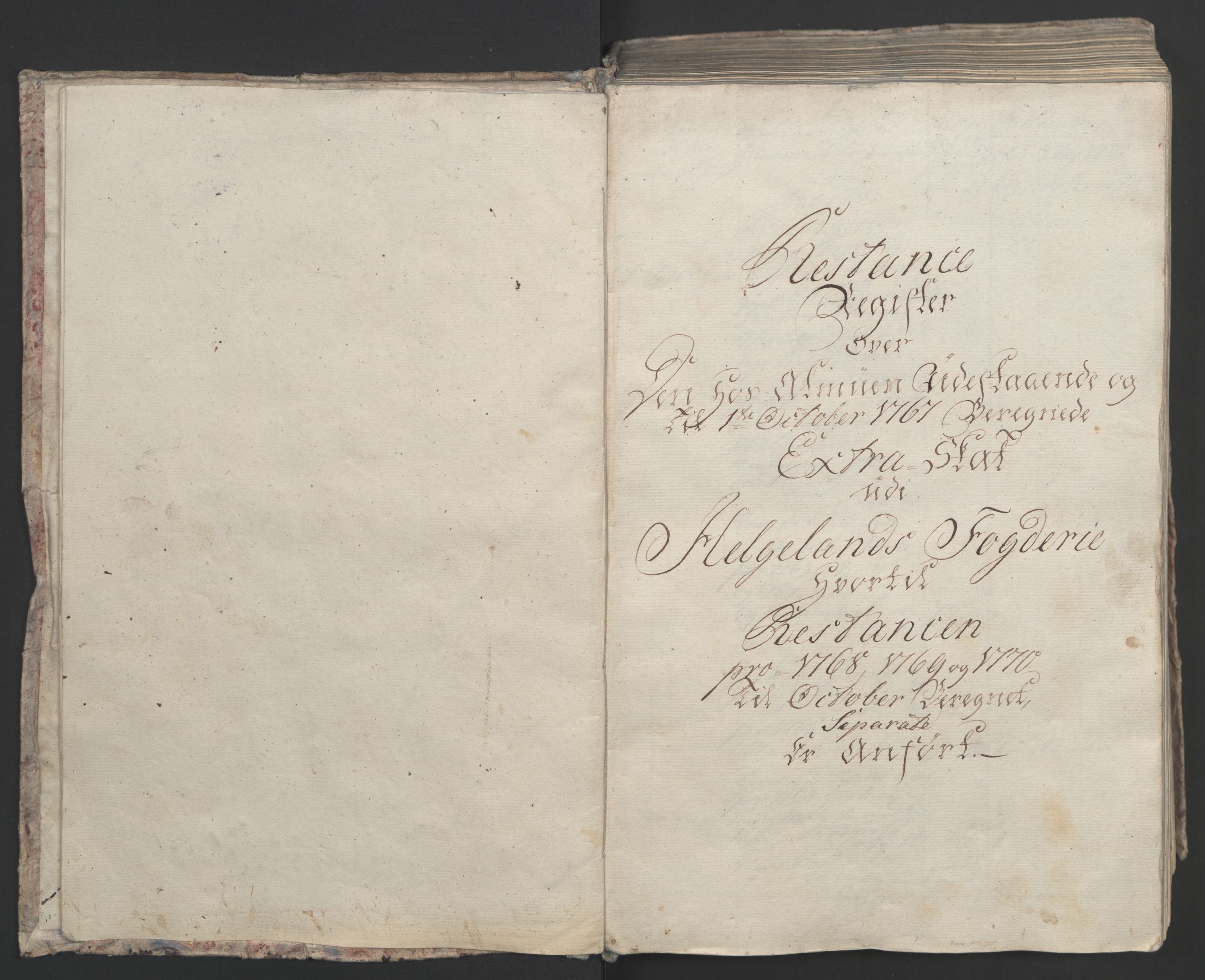 Rentekammeret inntil 1814, Realistisk ordnet avdeling, RA/EA-4070/Ol/L0023: [Gg 10]: Ekstraskatten, 23.09.1762. Helgeland (restanseregister), 1767-1772, p. 263
