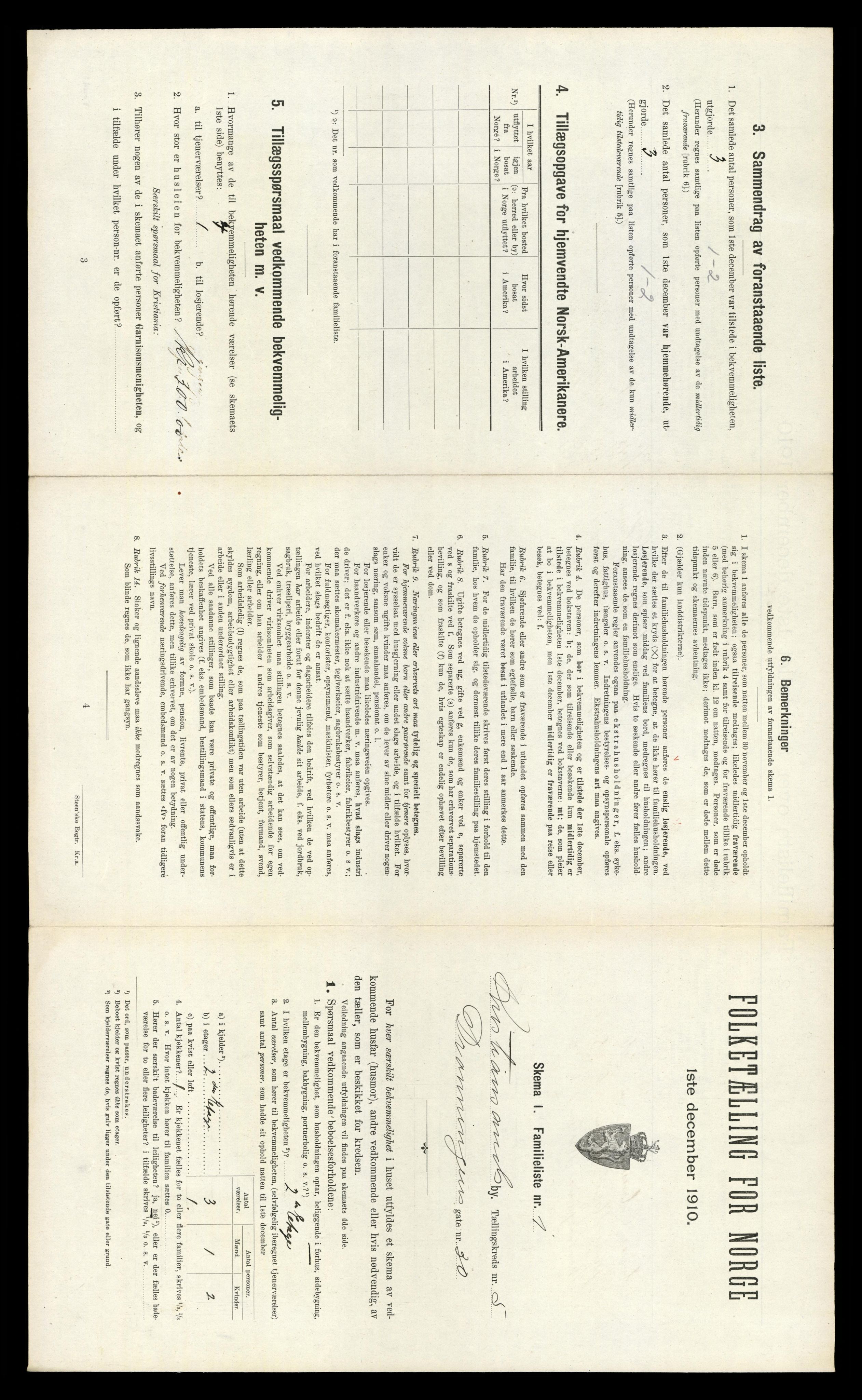 RA, 1910 census for Kristiansand, 1910, p. 1152