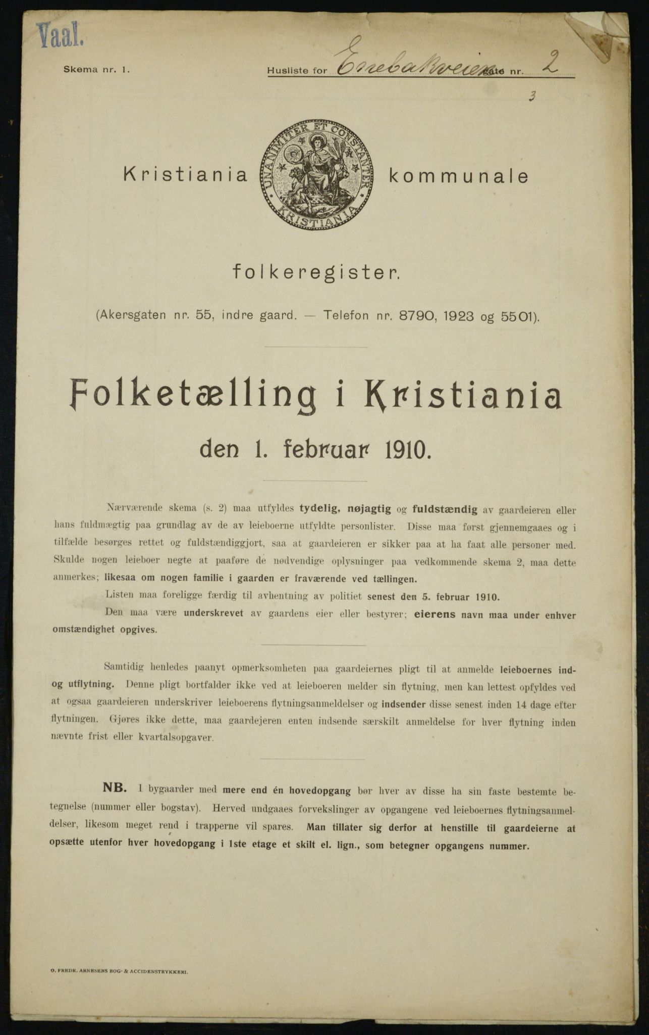 OBA, Municipal Census 1910 for Kristiania, 1910, p. 19207