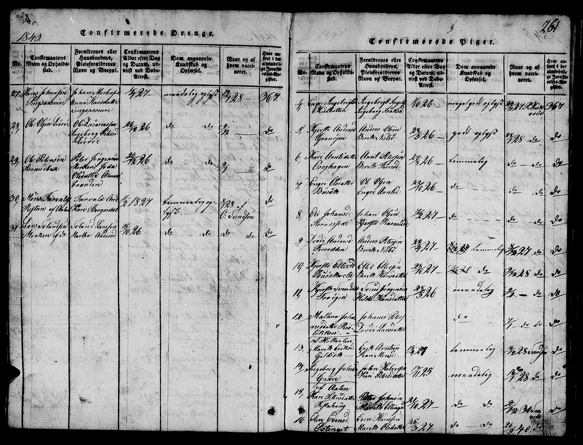 Ministerialprotokoller, klokkerbøker og fødselsregistre - Sør-Trøndelag, AV/SAT-A-1456/688/L1026: Parish register (copy) no. 688C01, 1817-1860, p. 261
