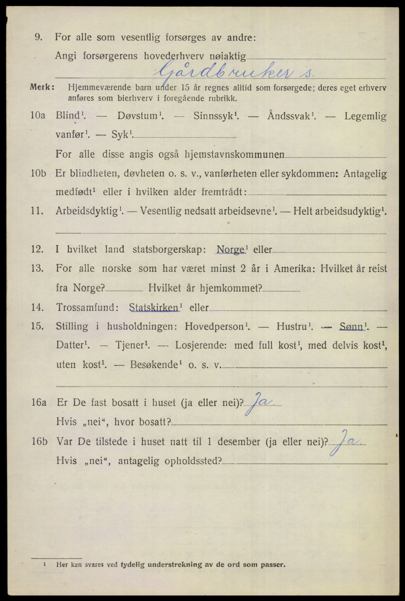 SAKO, 1920 census for Gol, 1920, p. 2175