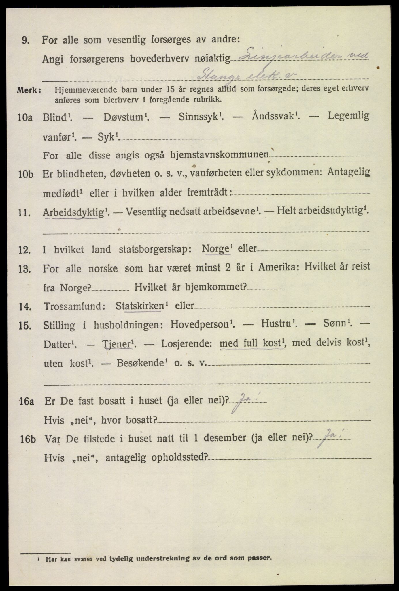 SAH, 1920 census for Stange, 1920, p. 12508