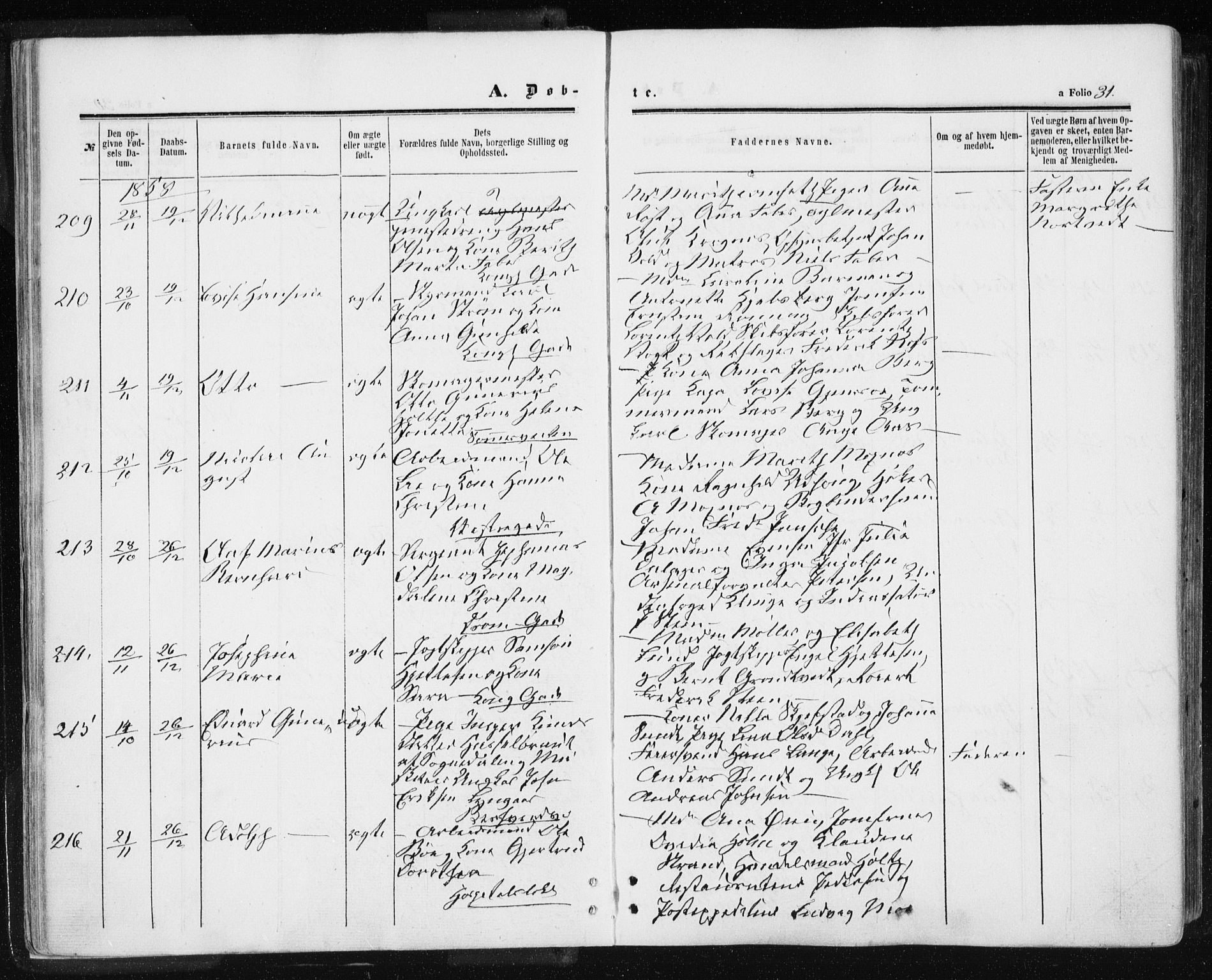 Ministerialprotokoller, klokkerbøker og fødselsregistre - Sør-Trøndelag, SAT/A-1456/601/L0053: Parish register (official) no. 601A21, 1857-1865, p. 31