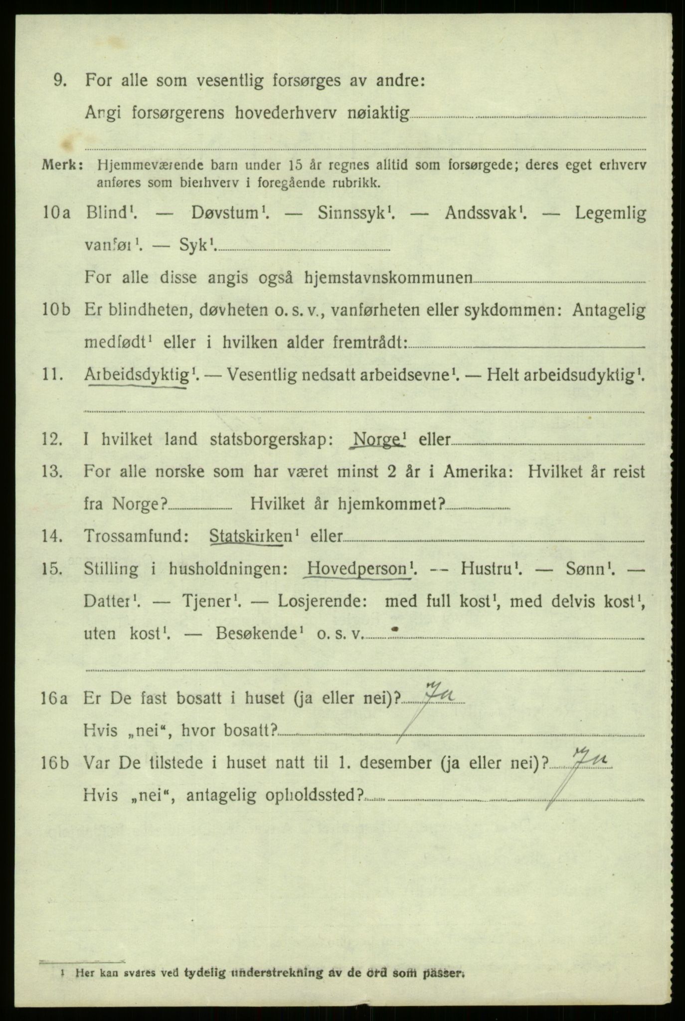 SAB, 1920 census for Hafslo, 1920, p. 2627