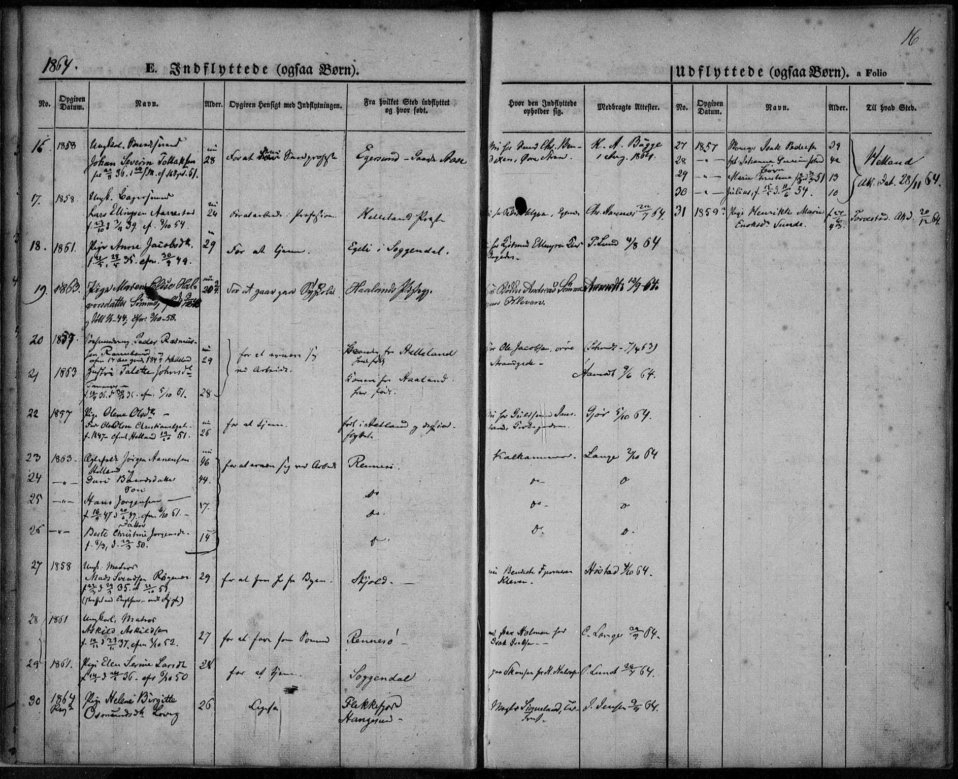 Domkirken sokneprestkontor, SAST/A-101812/001/30/30BA/L0021: Parish register (official) no. A 20, 1860-1877, p. 16