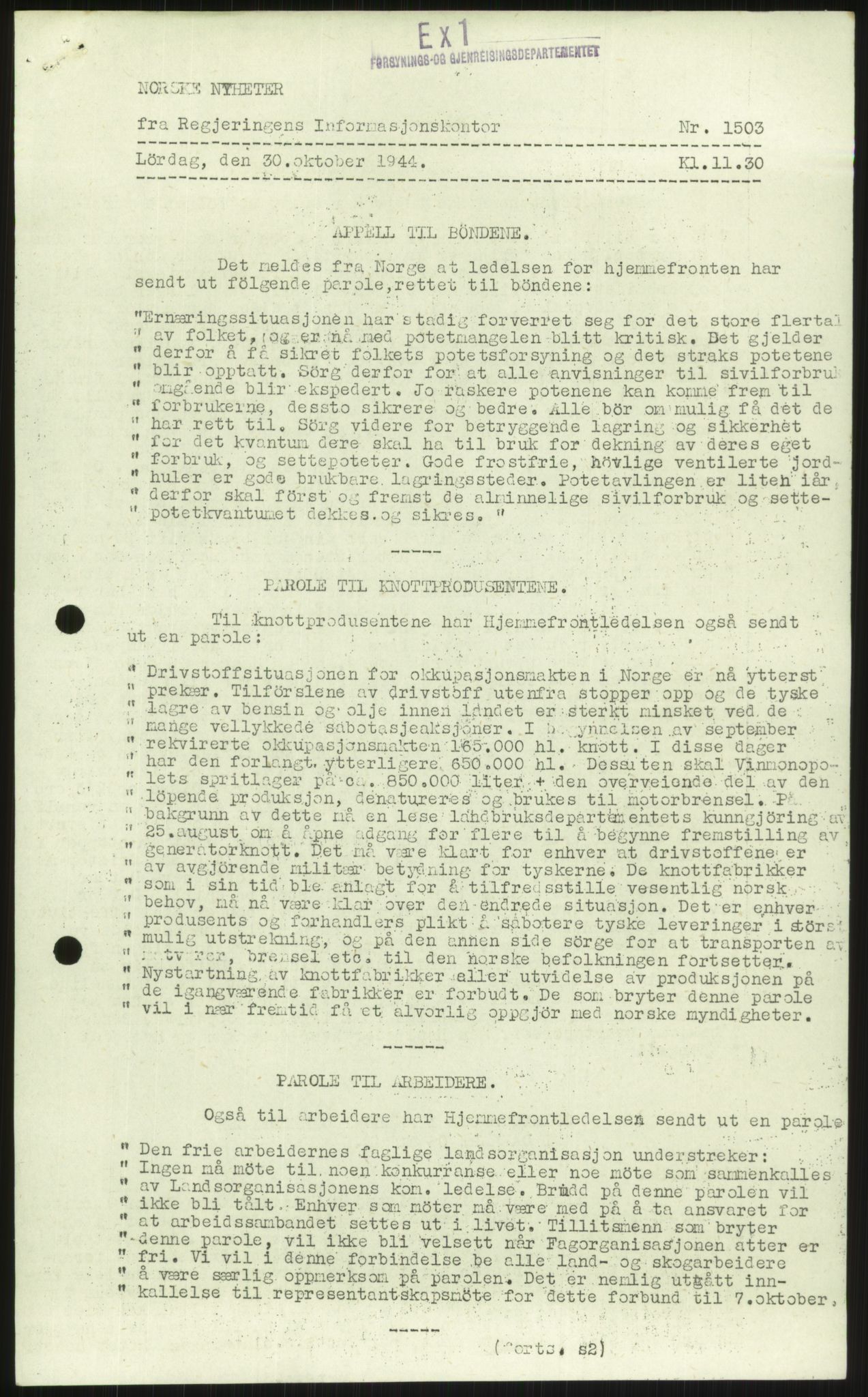 Kommunaldepartementet, Den alminnelige avdeling, AV/RA-S-1437/F/Fe, 1944, p. 147