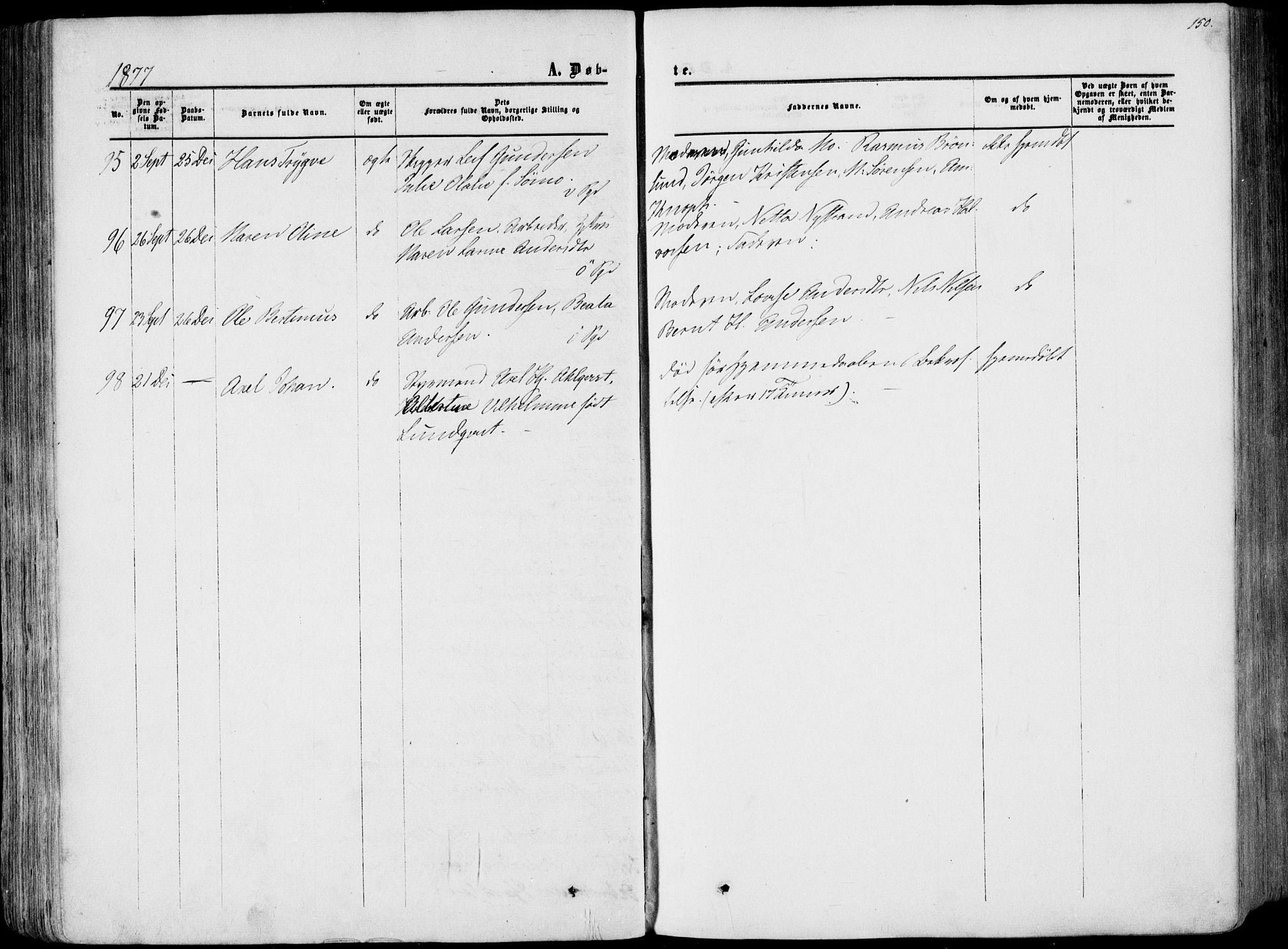 Porsgrunn kirkebøker , AV/SAKO-A-104/F/Fa/L0007: Parish register (official) no. 7, 1858-1877, p. 150