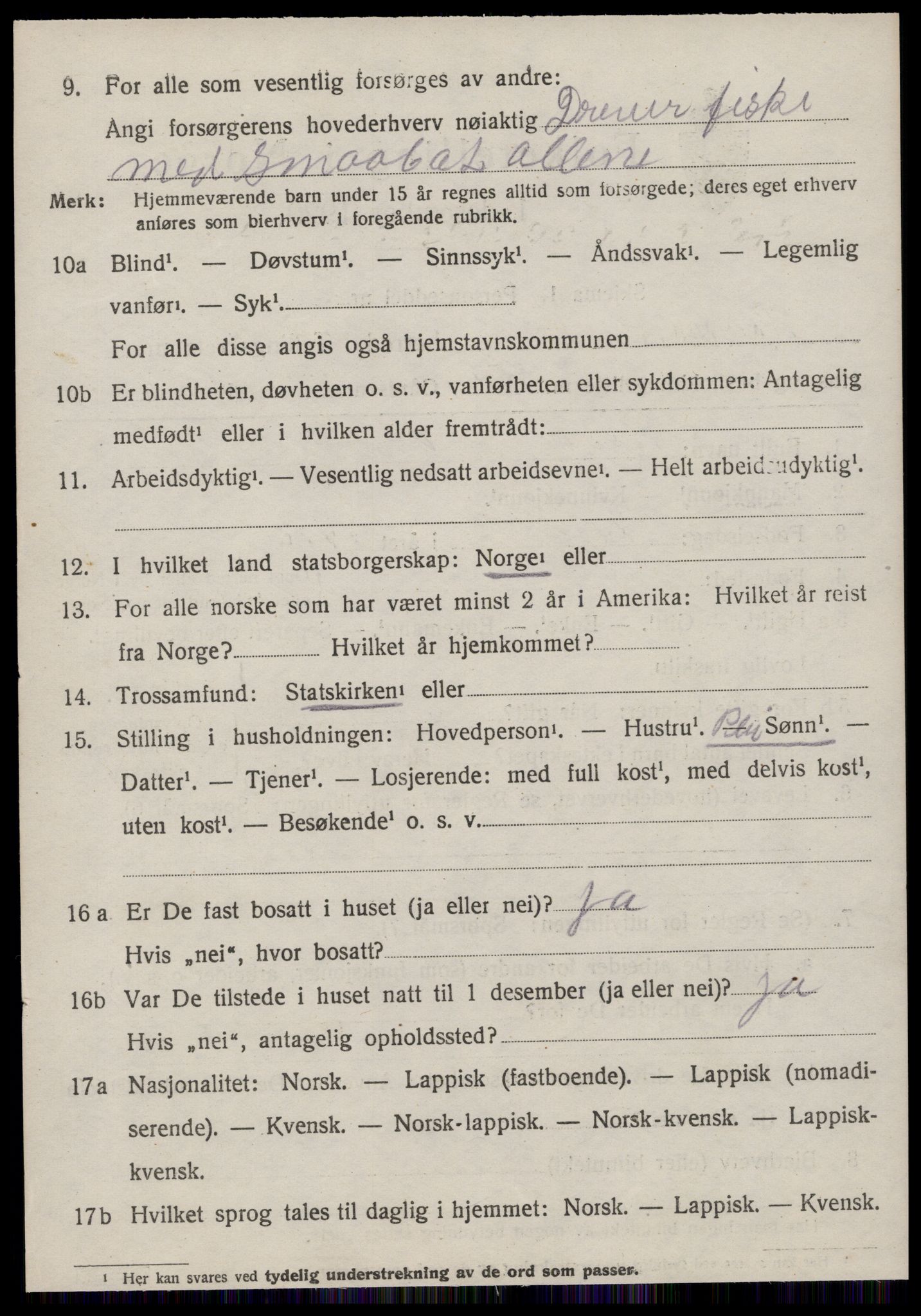 SAT, 1920 census for Stoksund, 1920, p. 1137