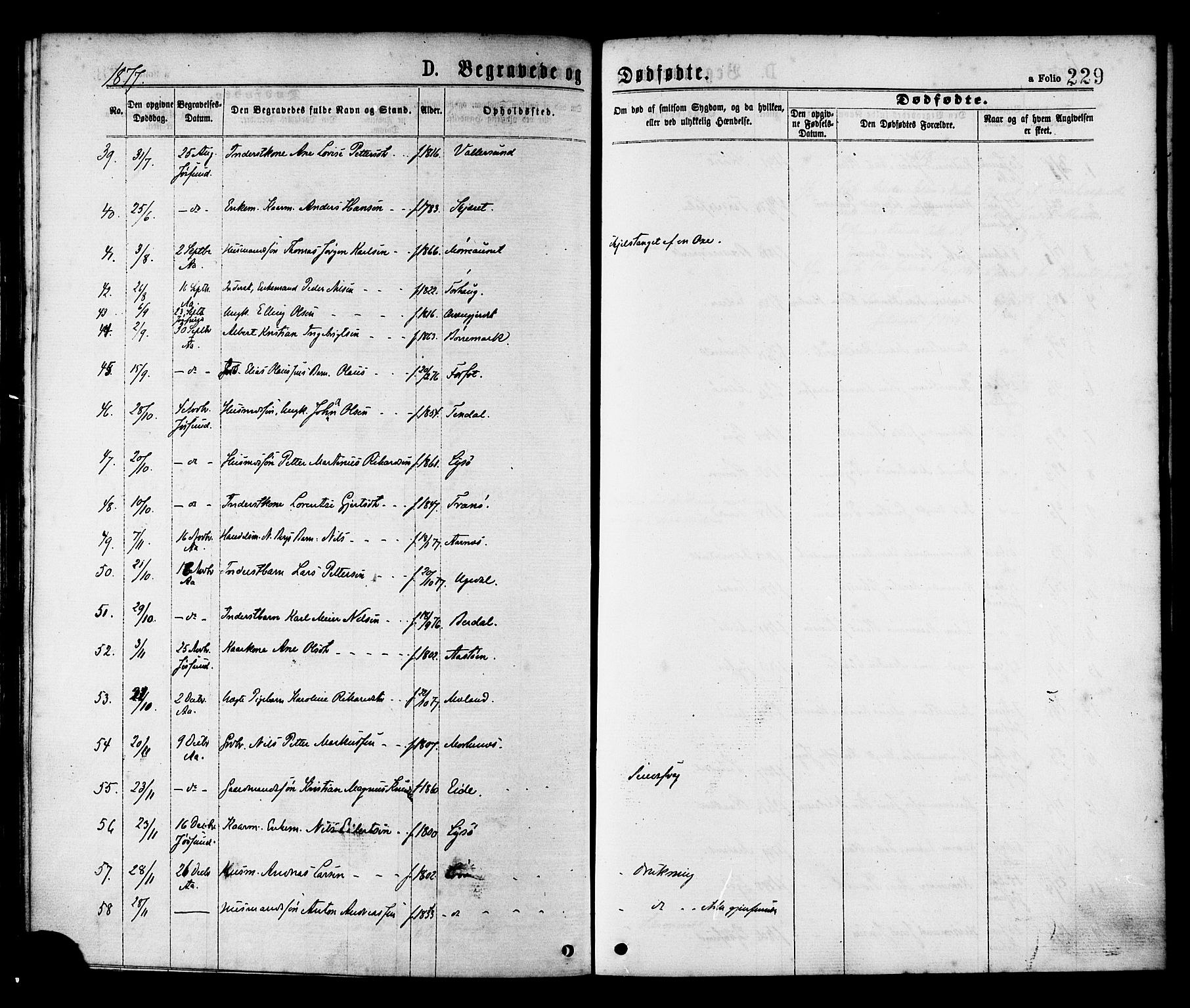 Ministerialprotokoller, klokkerbøker og fødselsregistre - Sør-Trøndelag, SAT/A-1456/655/L0679: Parish register (official) no. 655A08, 1873-1879, p. 229
