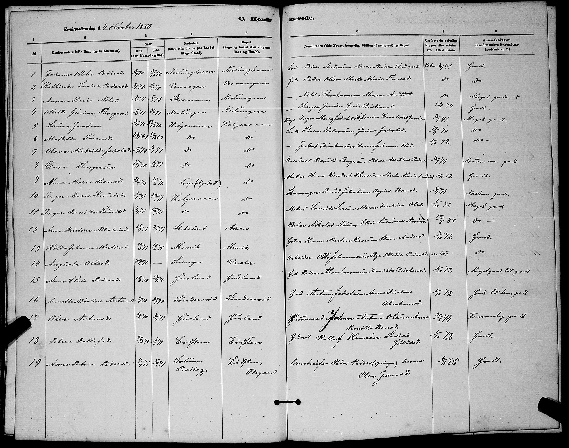 Brunlanes kirkebøker, AV/SAKO-A-342/G/Gb/L0002: Parish register (copy) no. II 2, 1878-1902