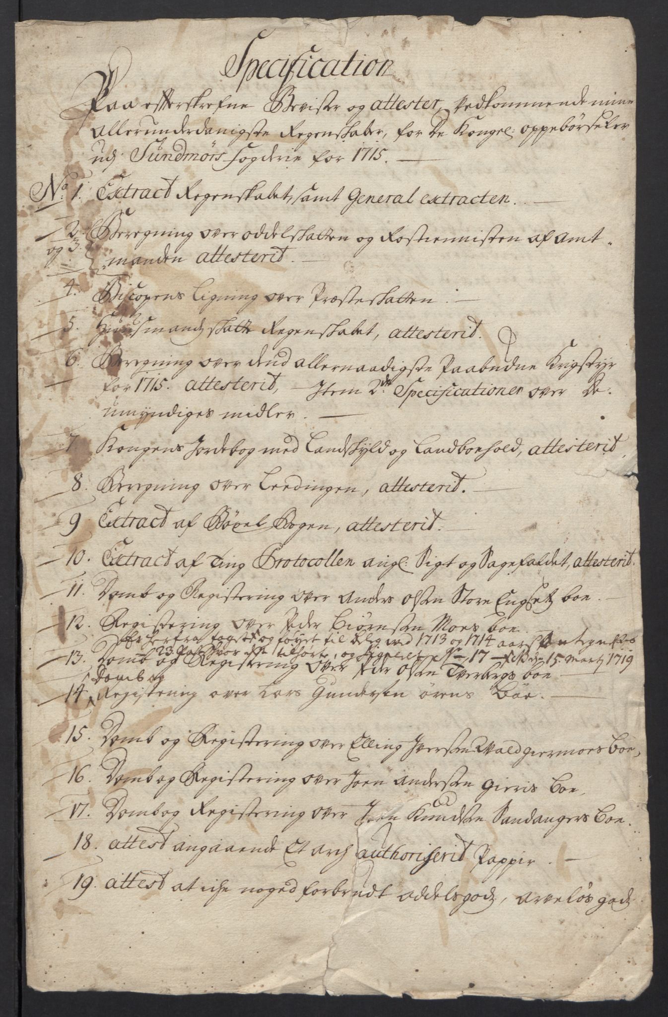 Rentekammeret inntil 1814, Reviderte regnskaper, Fogderegnskap, RA/EA-4092/R54/L3567: Fogderegnskap Sunnmøre, 1715, p. 24