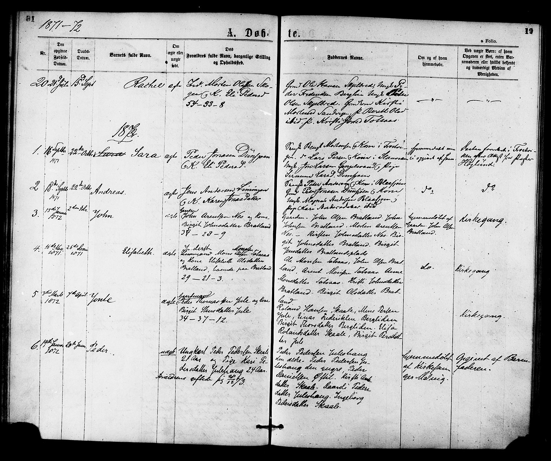 Ministerialprotokoller, klokkerbøker og fødselsregistre - Nord-Trøndelag, SAT/A-1458/755/L0493: Parish register (official) no. 755A02, 1865-1881, p. 19
