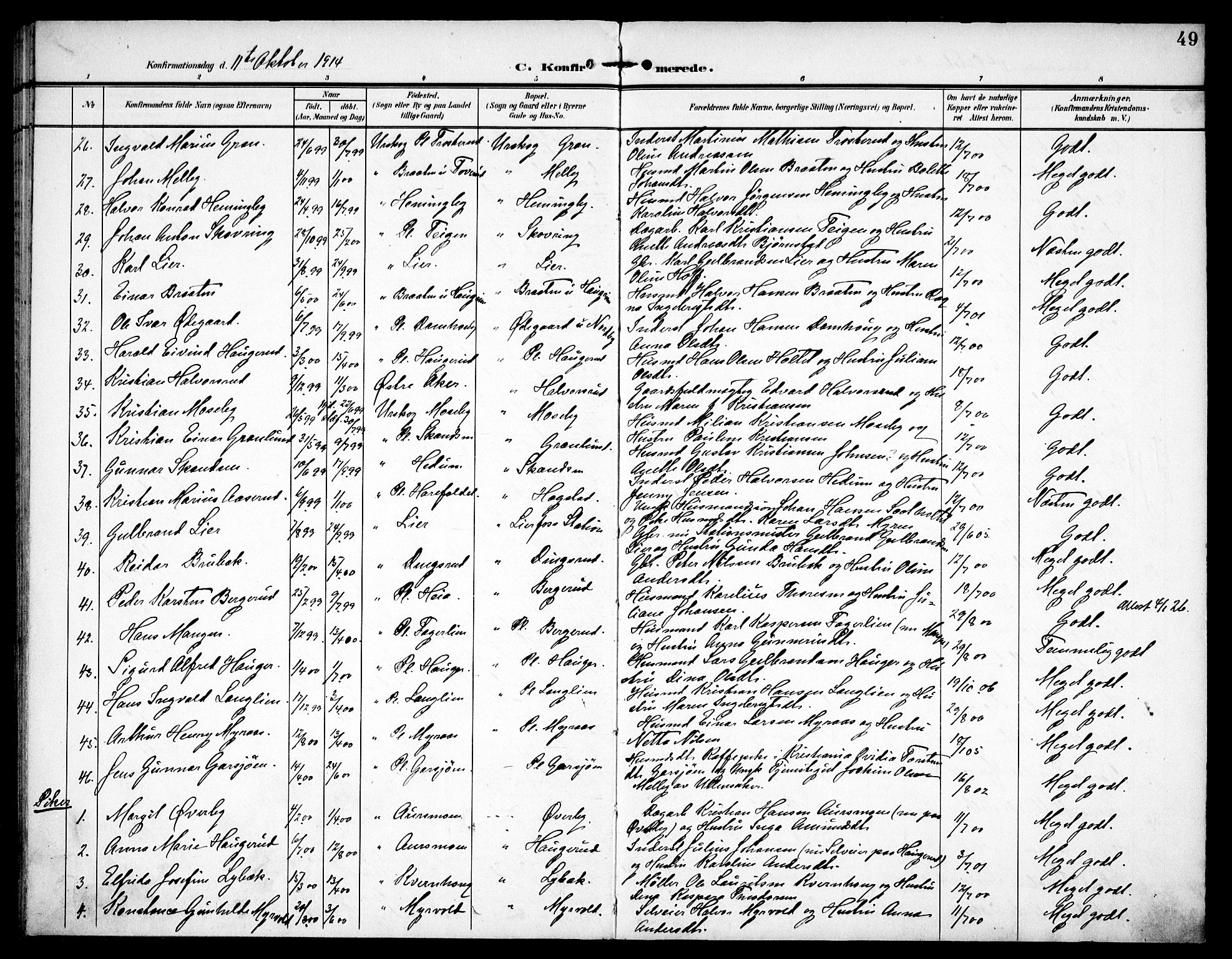 Aurskog prestekontor Kirkebøker, SAO/A-10304a/F/Fa/L0012: Parish register (official) no. I 12, 1902-1915, p. 49