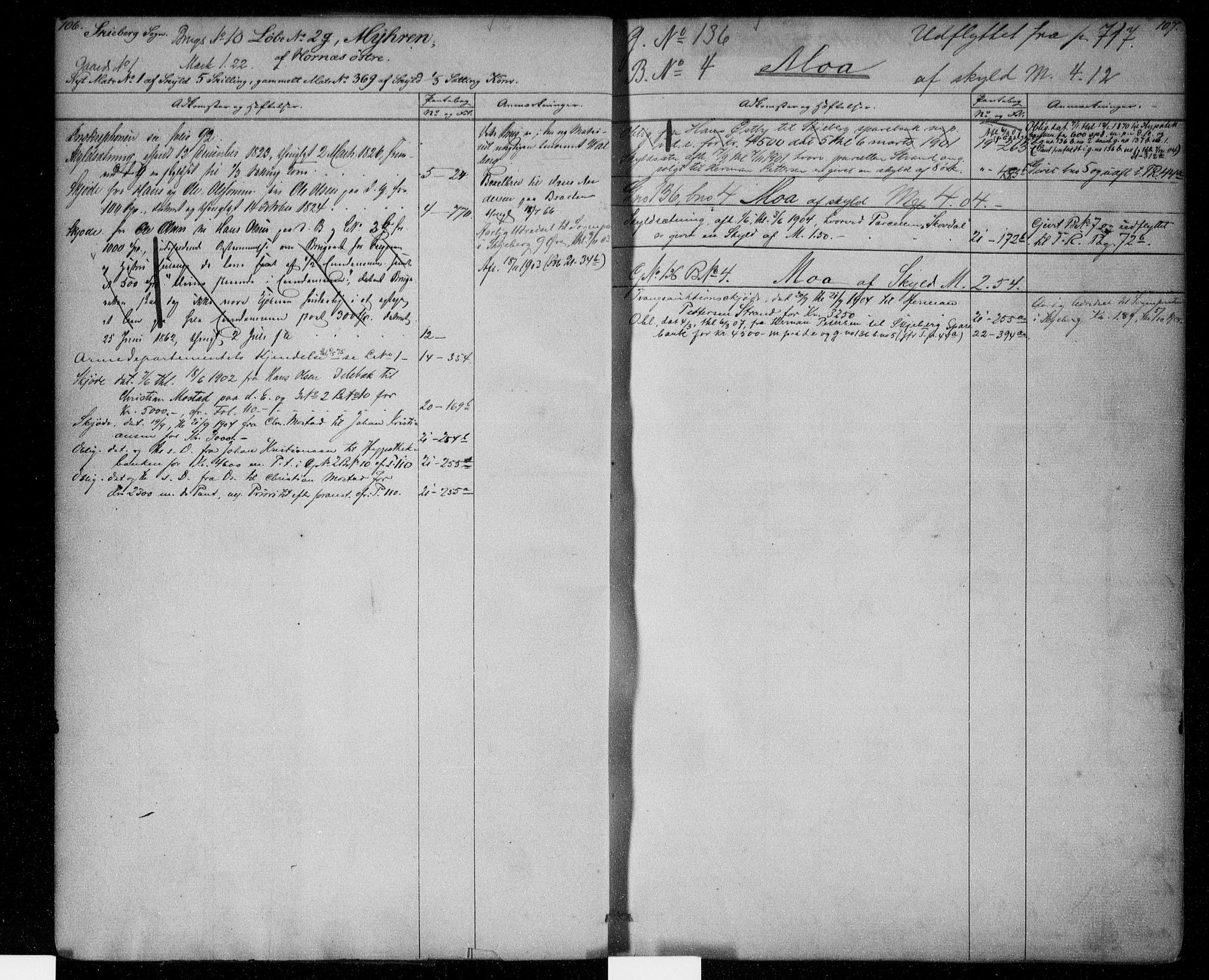 Idd og Marker sorenskriveri, SAO/A-10283/G/Ga/Gac/L0002: Mortgage register no. II 2, 1848-1911, p. 106-107
