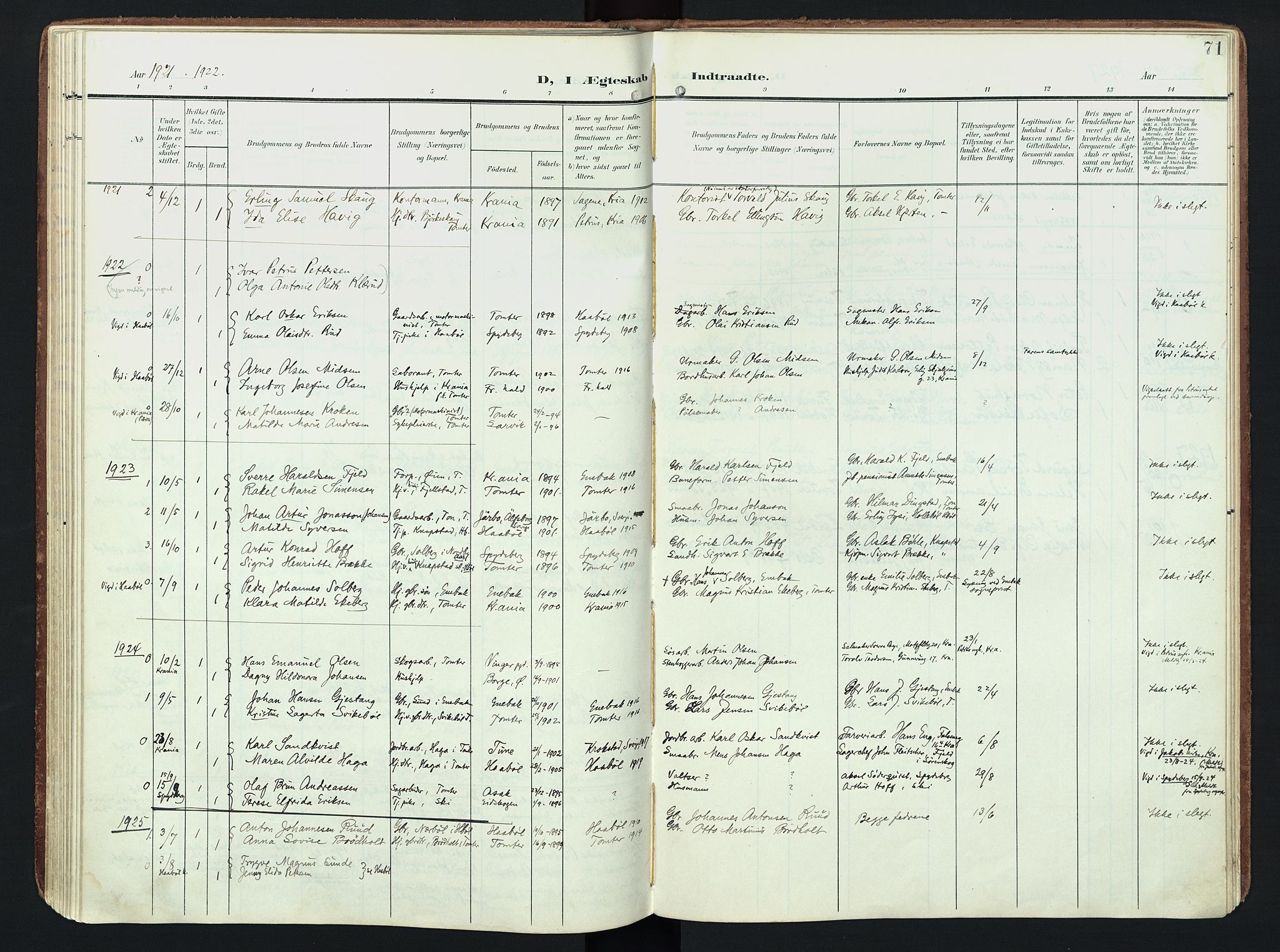 Hobøl prestekontor Kirkebøker, SAO/A-2002/F/Fb/L0002: Parish register (official) no. II 2, 1905-1927, p. 71