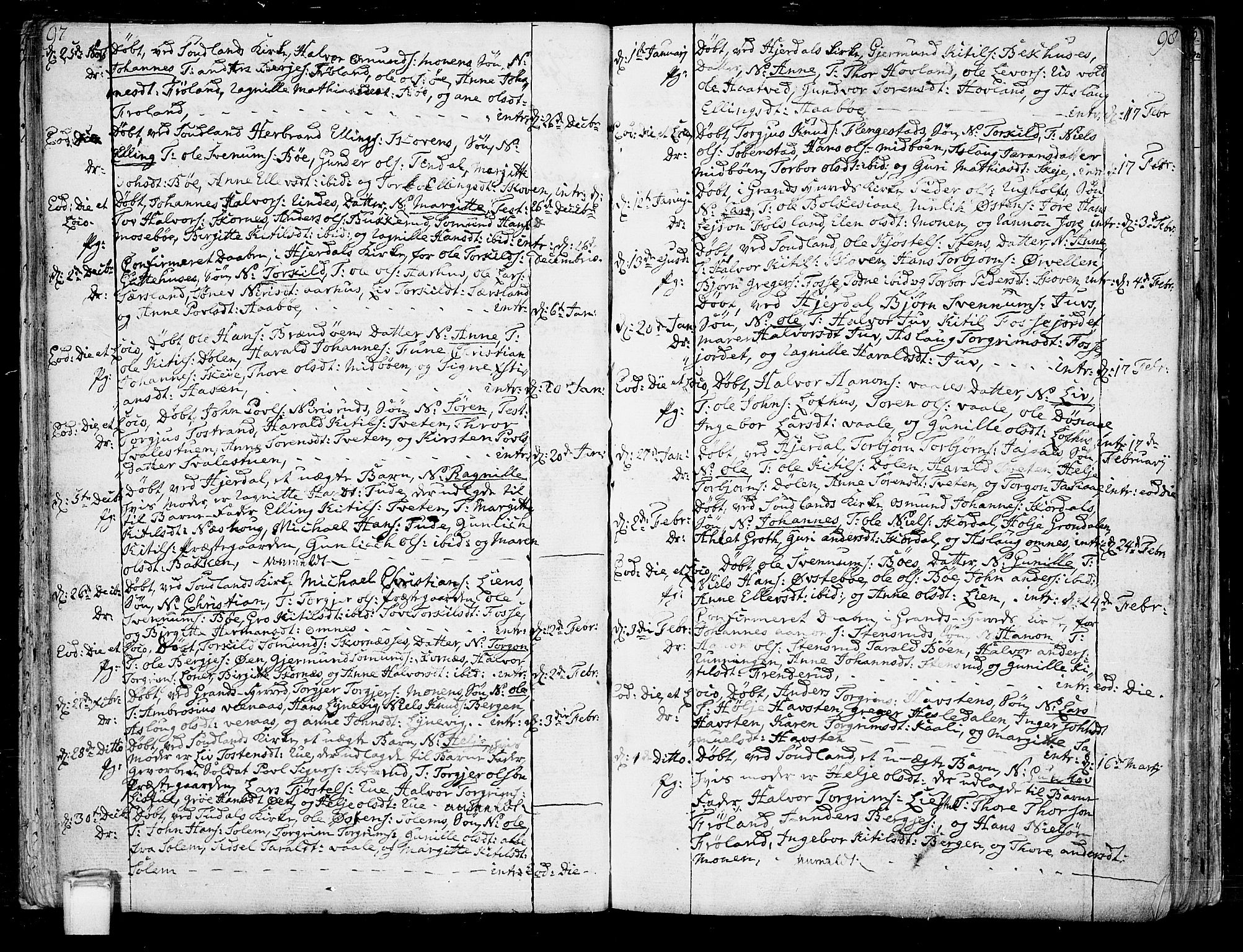 Hjartdal kirkebøker, AV/SAKO-A-270/F/Fa/L0005: Parish register (official) no. I 5, 1776-1801, p. 97-98