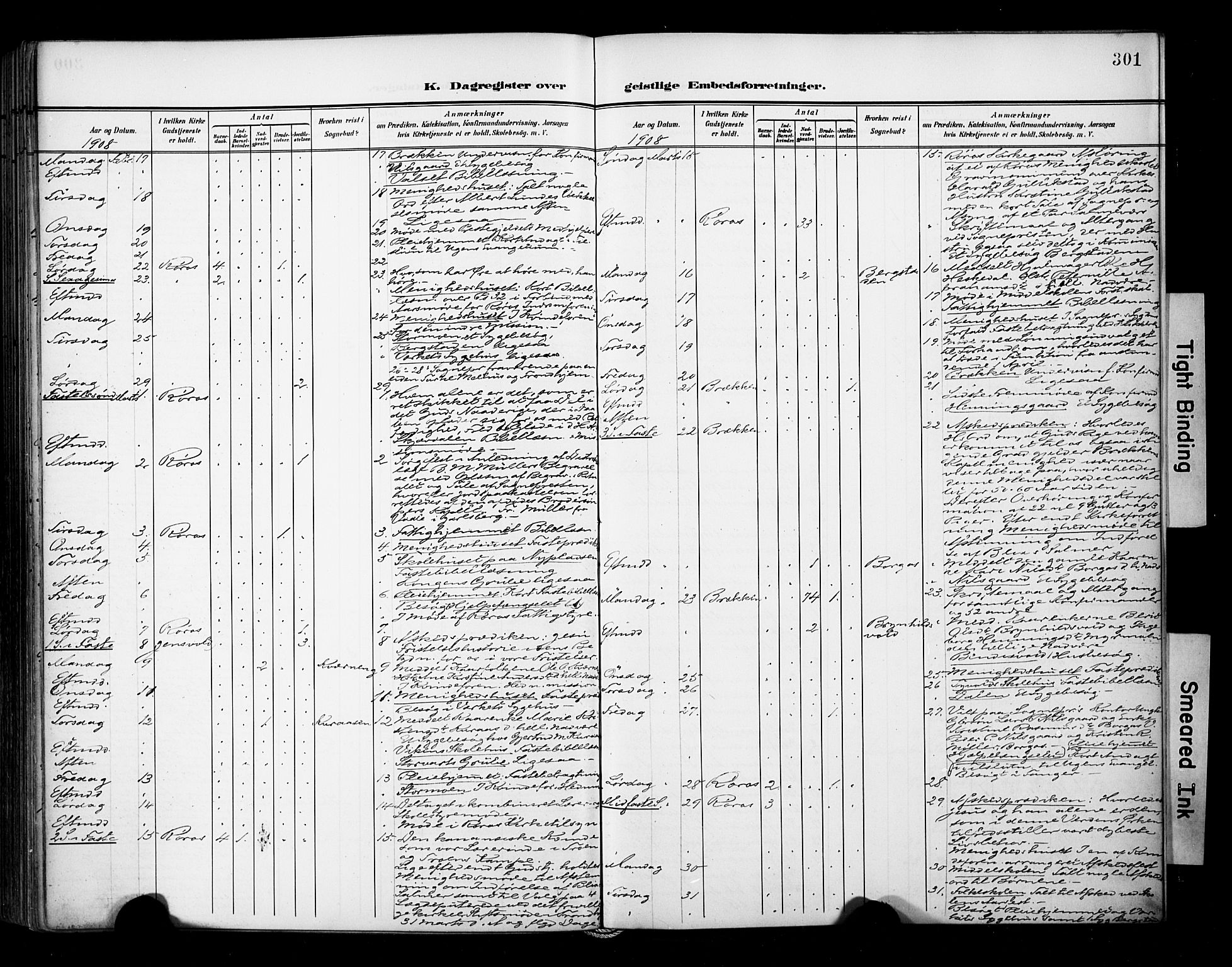 Ministerialprotokoller, klokkerbøker og fødselsregistre - Sør-Trøndelag, SAT/A-1456/681/L0936: Parish register (official) no. 681A14, 1899-1908, p. 301
