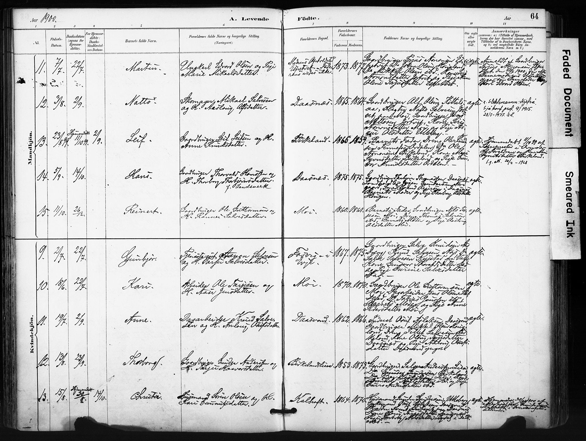 Evje sokneprestkontor, AV/SAK-1111-0008/F/Fa/Fab/L0003: Parish register (official) no. A 3, 1884-1909, p. 64