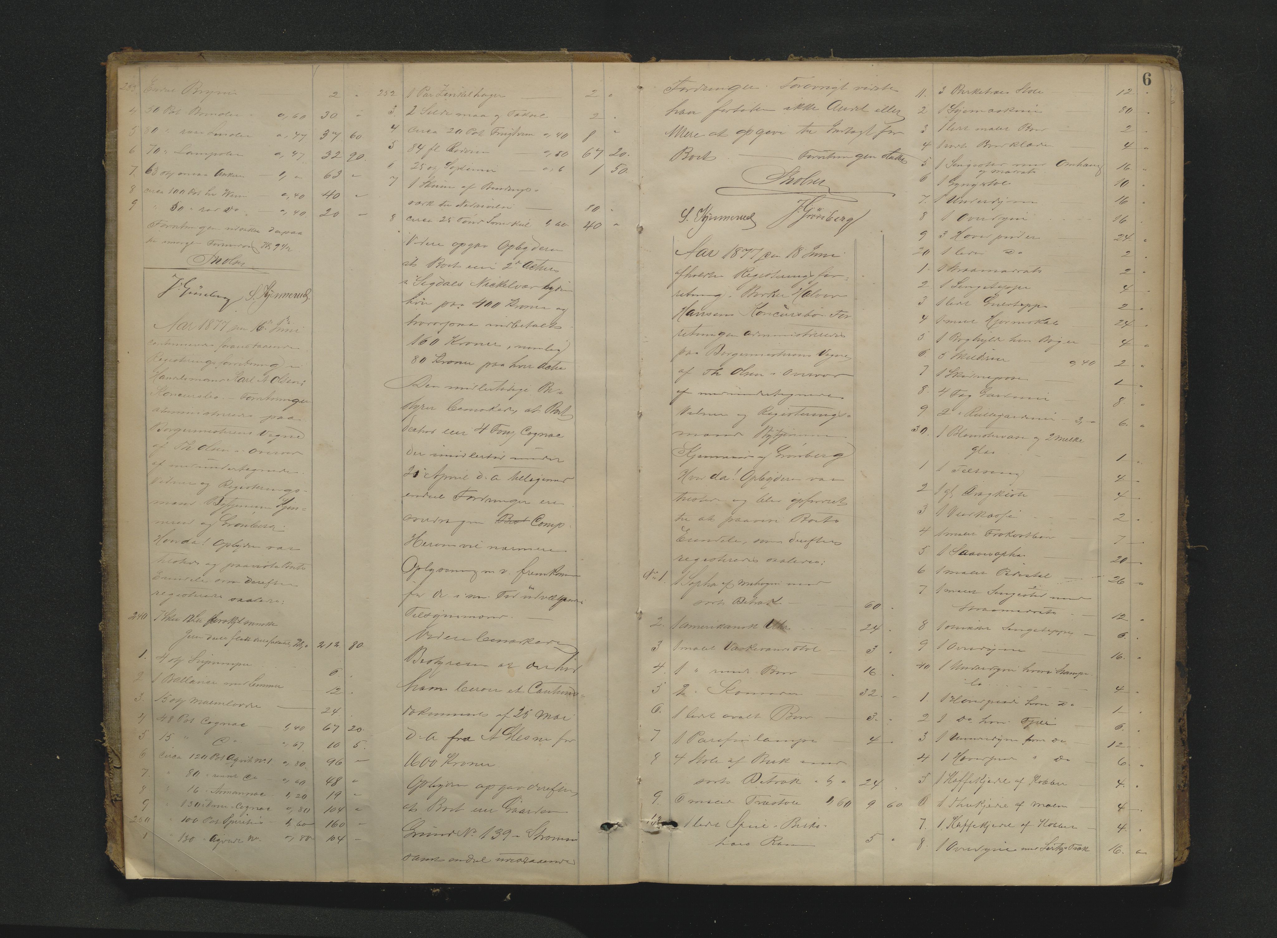 Drammen byfogd, AV/SAKO-A-222/H/Hb/Hbb/L0003: Registreringsprotokoll., 1877-1885, p. 6