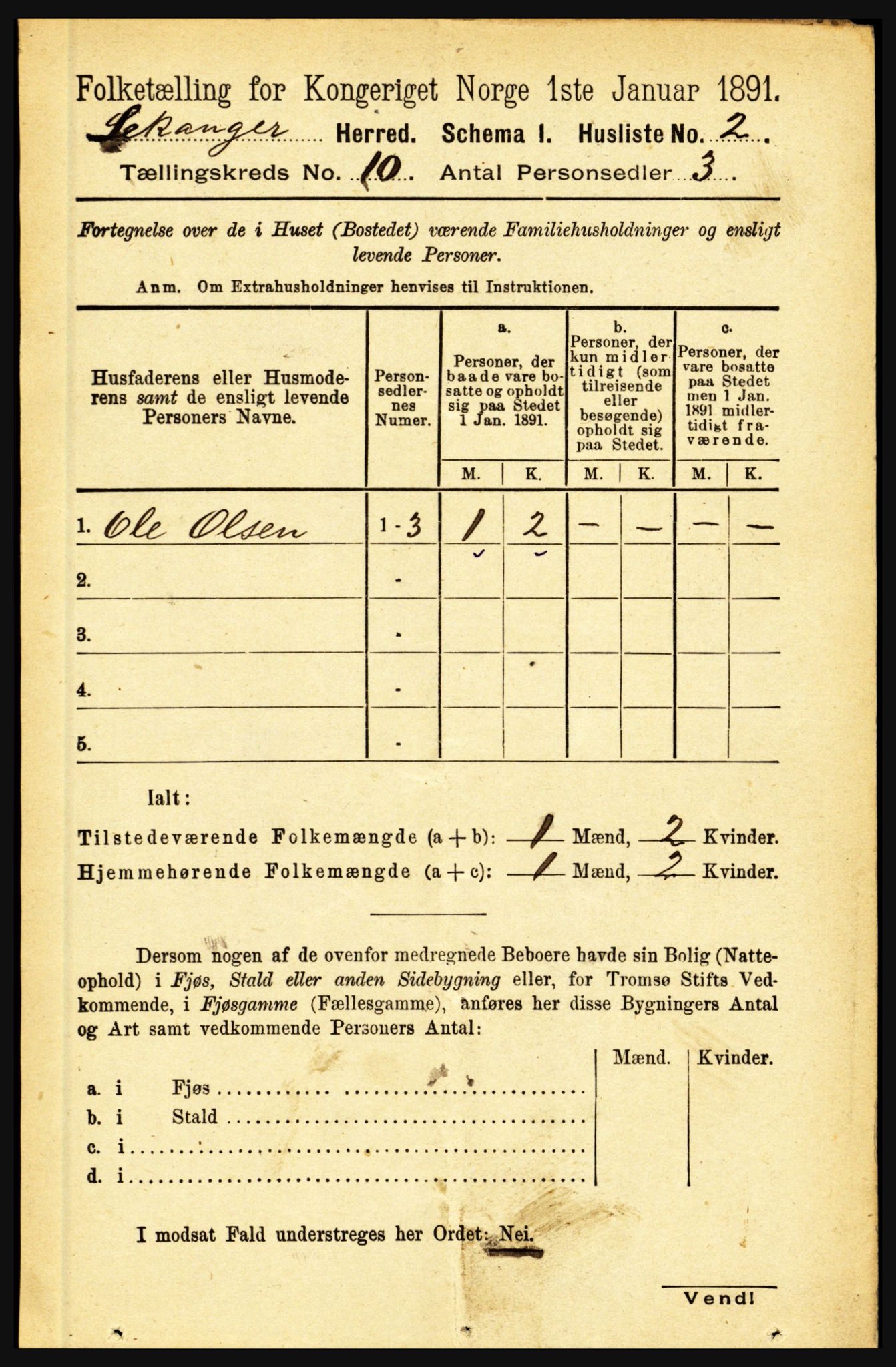 RA, 1891 census for 1419 Leikanger, 1891, p. 1790