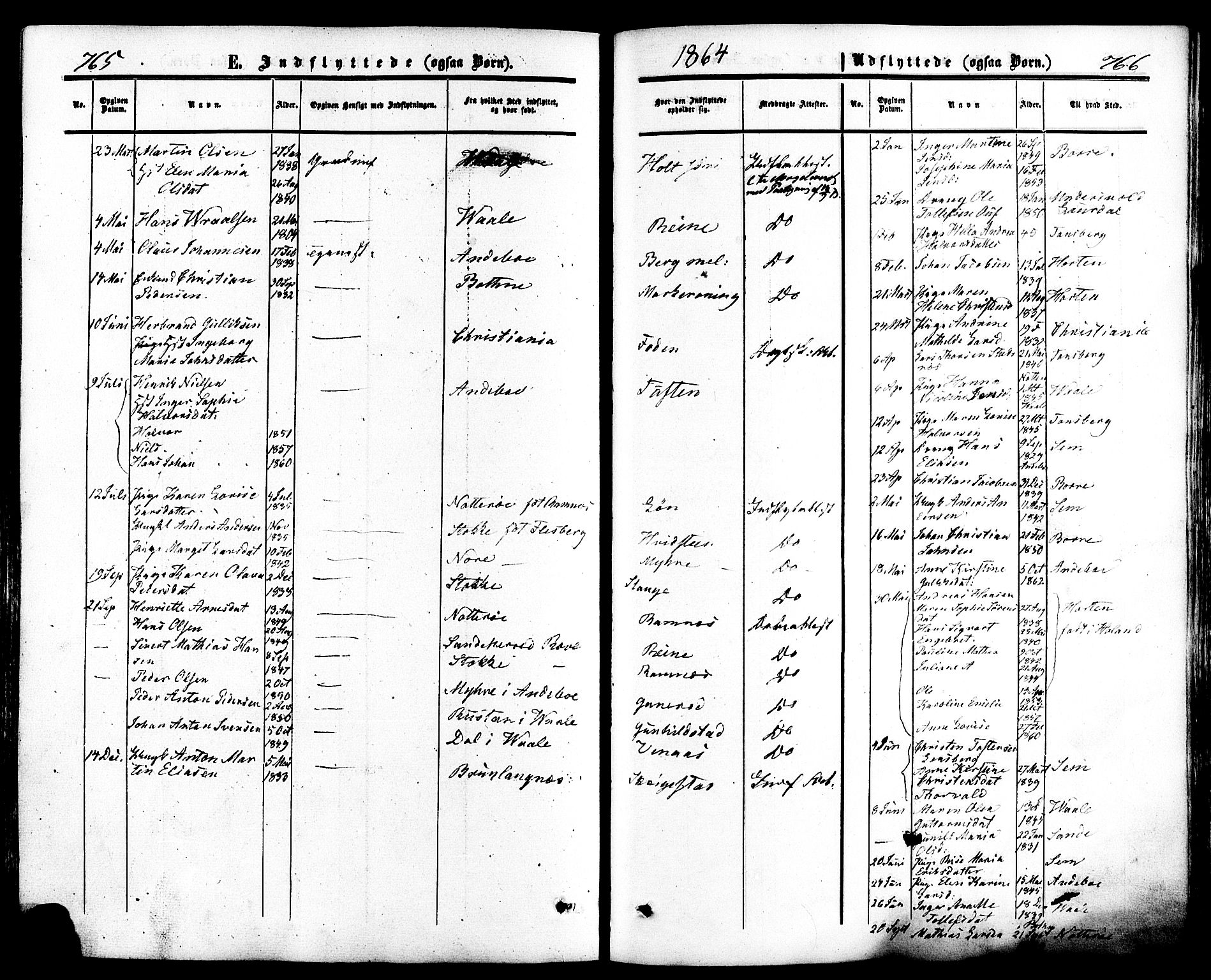 Ramnes kirkebøker, AV/SAKO-A-314/F/Fa/L0006: Parish register (official) no. I 6, 1862-1877, p. 765-766