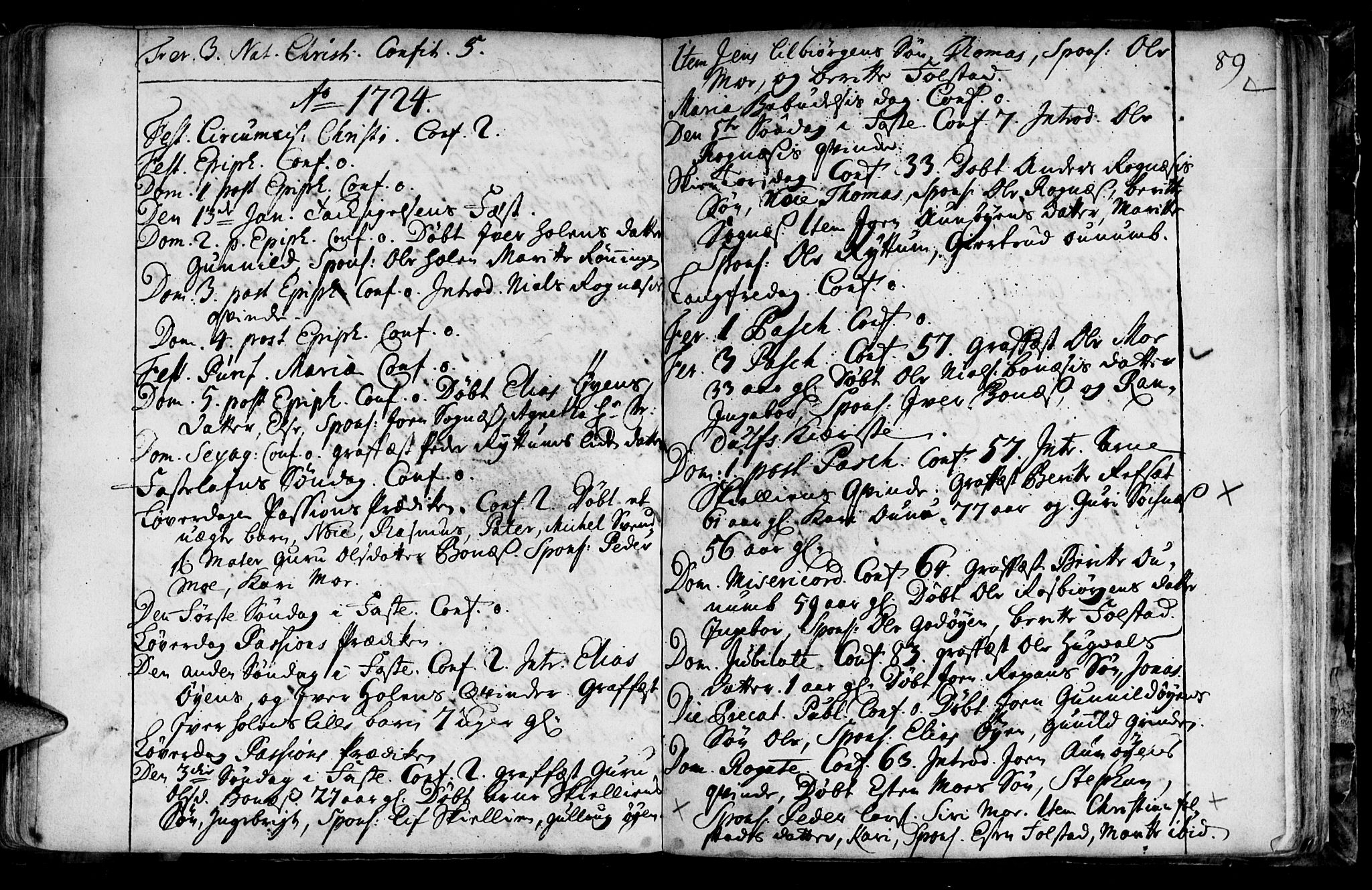 Ministerialprotokoller, klokkerbøker og fødselsregistre - Sør-Trøndelag, SAT/A-1456/687/L0990: Parish register (official) no. 687A01, 1690-1746, p. 89