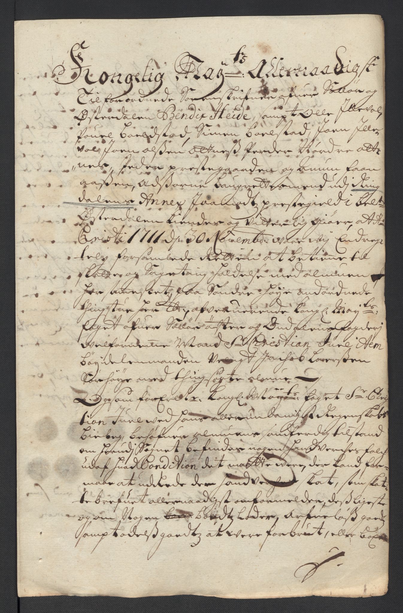 Rentekammeret inntil 1814, Reviderte regnskaper, Fogderegnskap, AV/RA-EA-4092/R13/L0848: Fogderegnskap Solør, Odal og Østerdal, 1711, p. 42