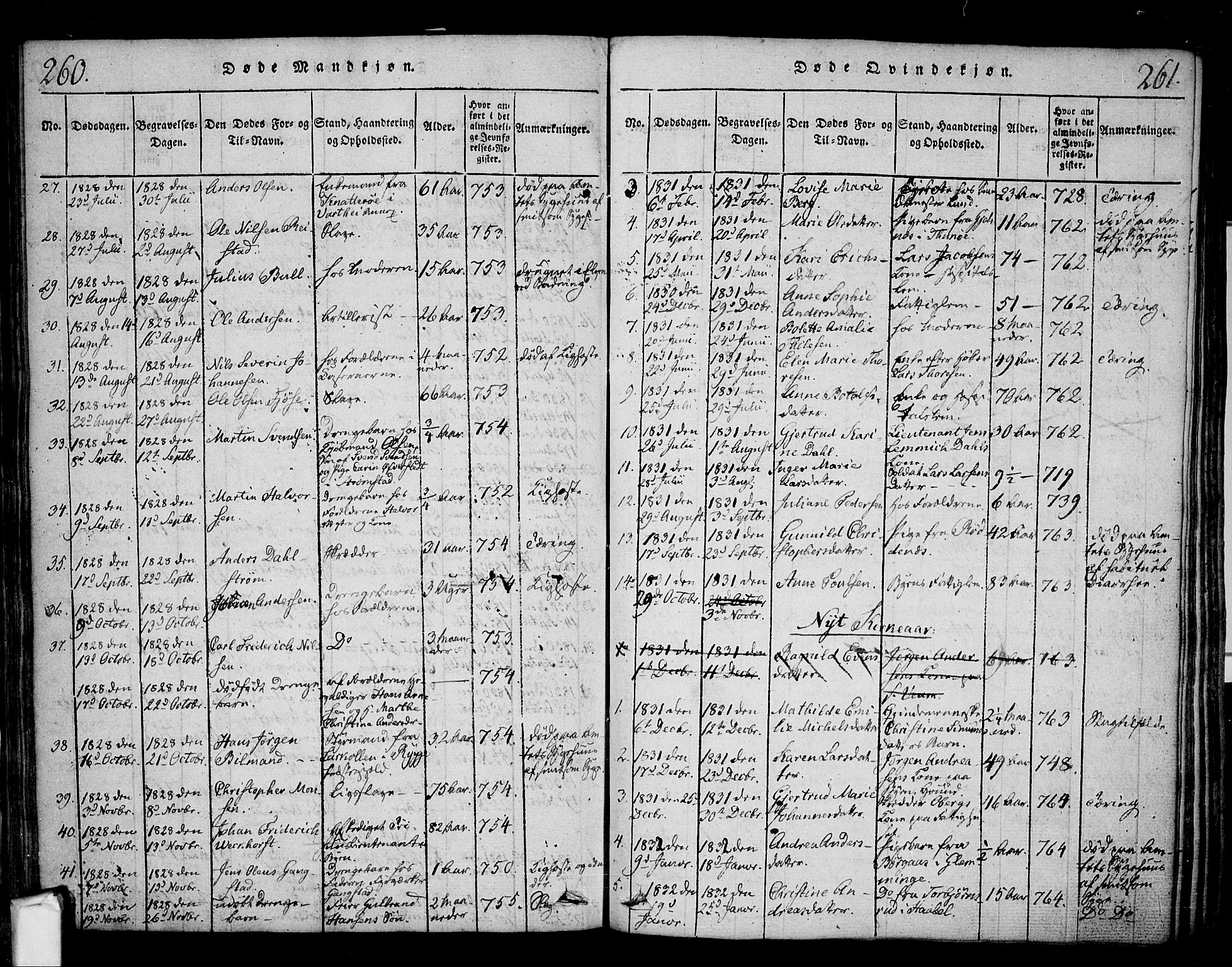 Fredrikstad prestekontor Kirkebøker, SAO/A-11082/F/Fa/L0004: Parish register (official) no. 4, 1816-1834, p. 260-261