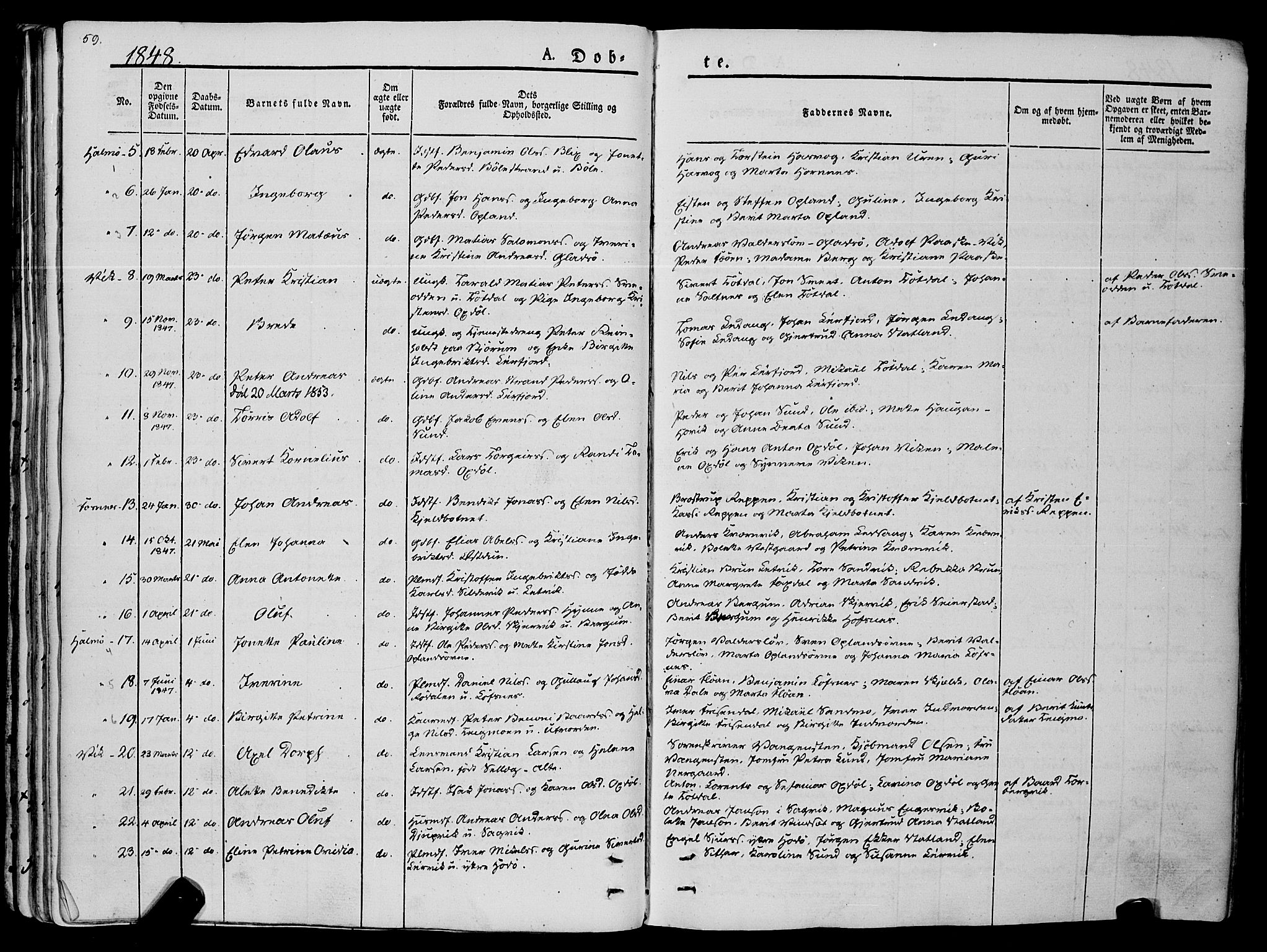 Ministerialprotokoller, klokkerbøker og fødselsregistre - Nord-Trøndelag, SAT/A-1458/773/L0614: Parish register (official) no. 773A05, 1831-1856, p. 59