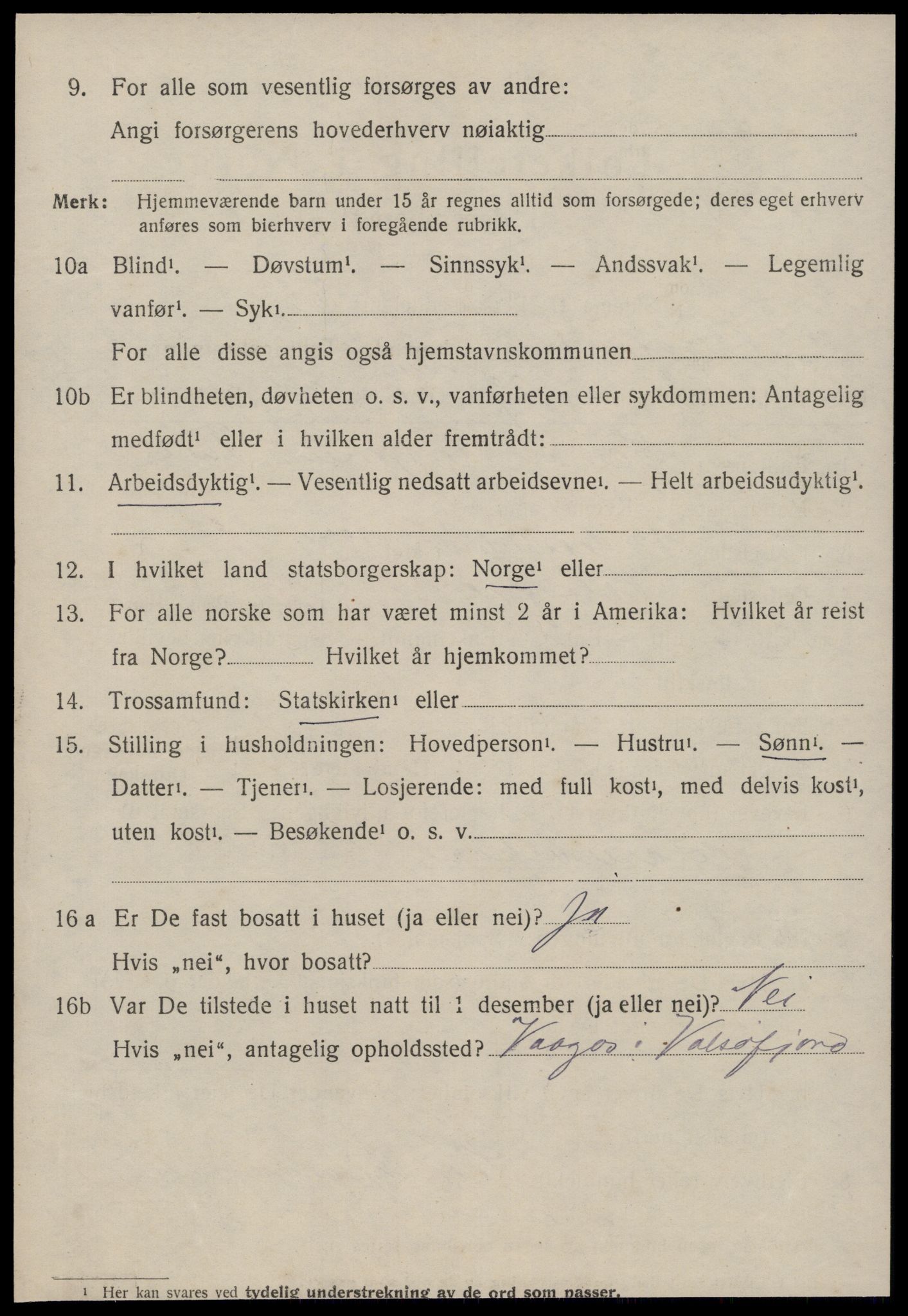 SAT, 1920 census for Valsøyfjord, 1920, p. 1516