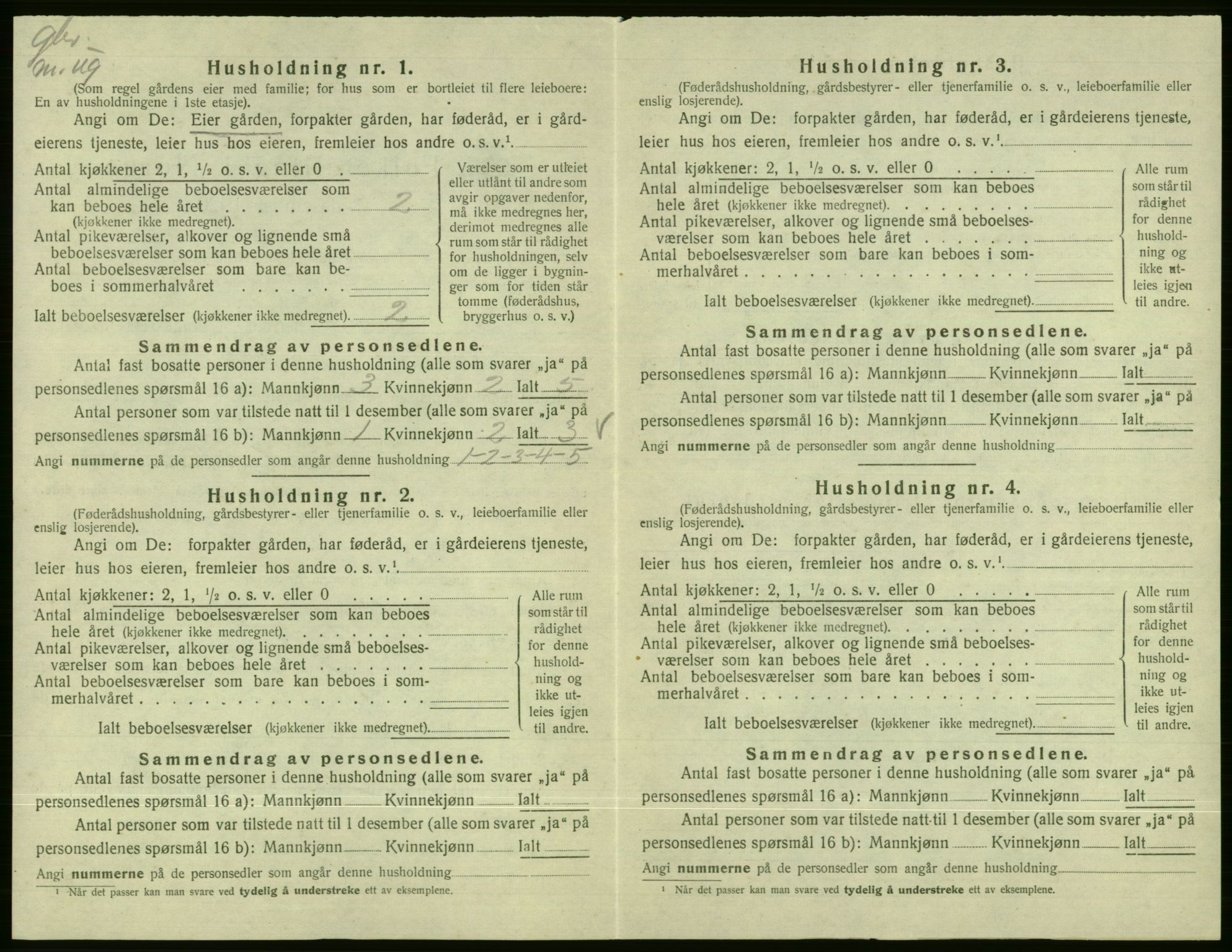 SAB, 1920 census for Vossestrand, 1920, p. 705