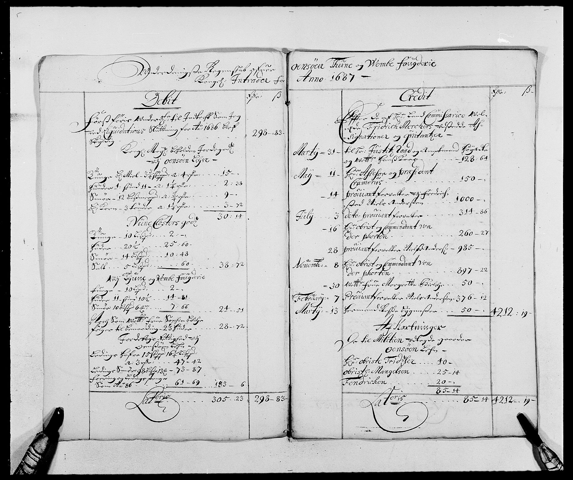 Rentekammeret inntil 1814, Reviderte regnskaper, Fogderegnskap, RA/EA-4092/R03/L0117: Fogderegnskap Onsøy, Tune, Veme og Åbygge fogderi, 1684-1689, p. 3