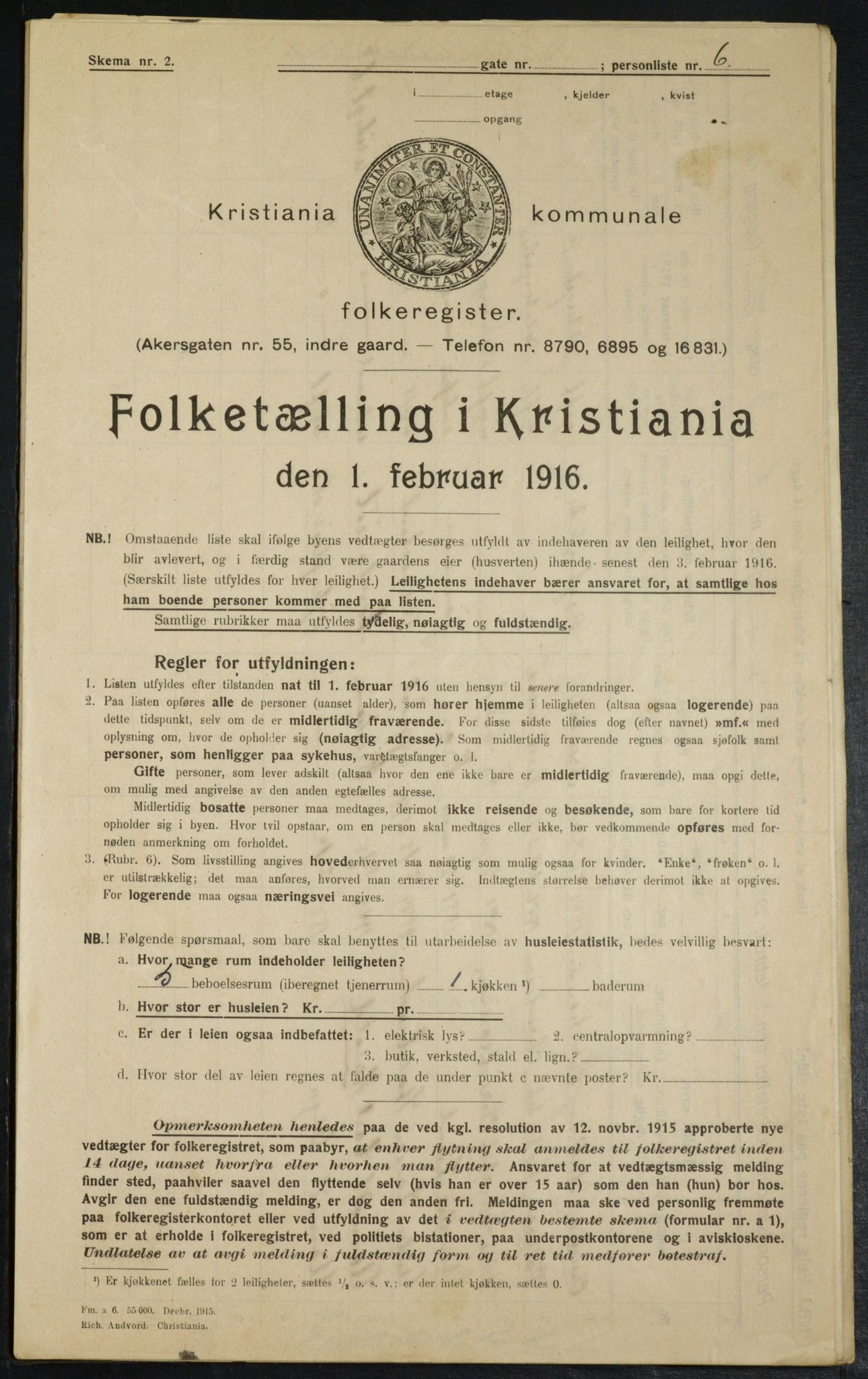 OBA, Municipal Census 1916 for Kristiania, 1916, p. 14071