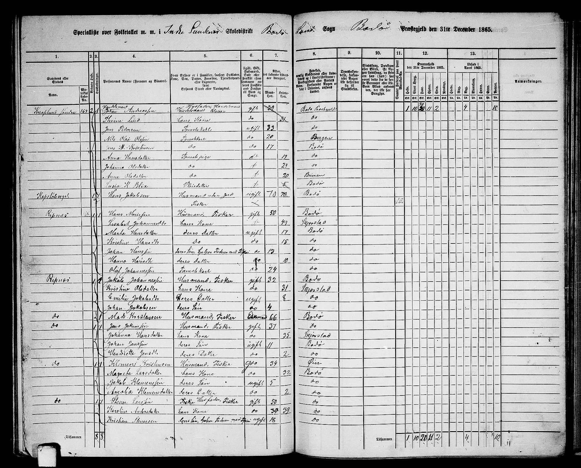 RA, 1865 census for Bodø/Bodø, 1865, p. 111