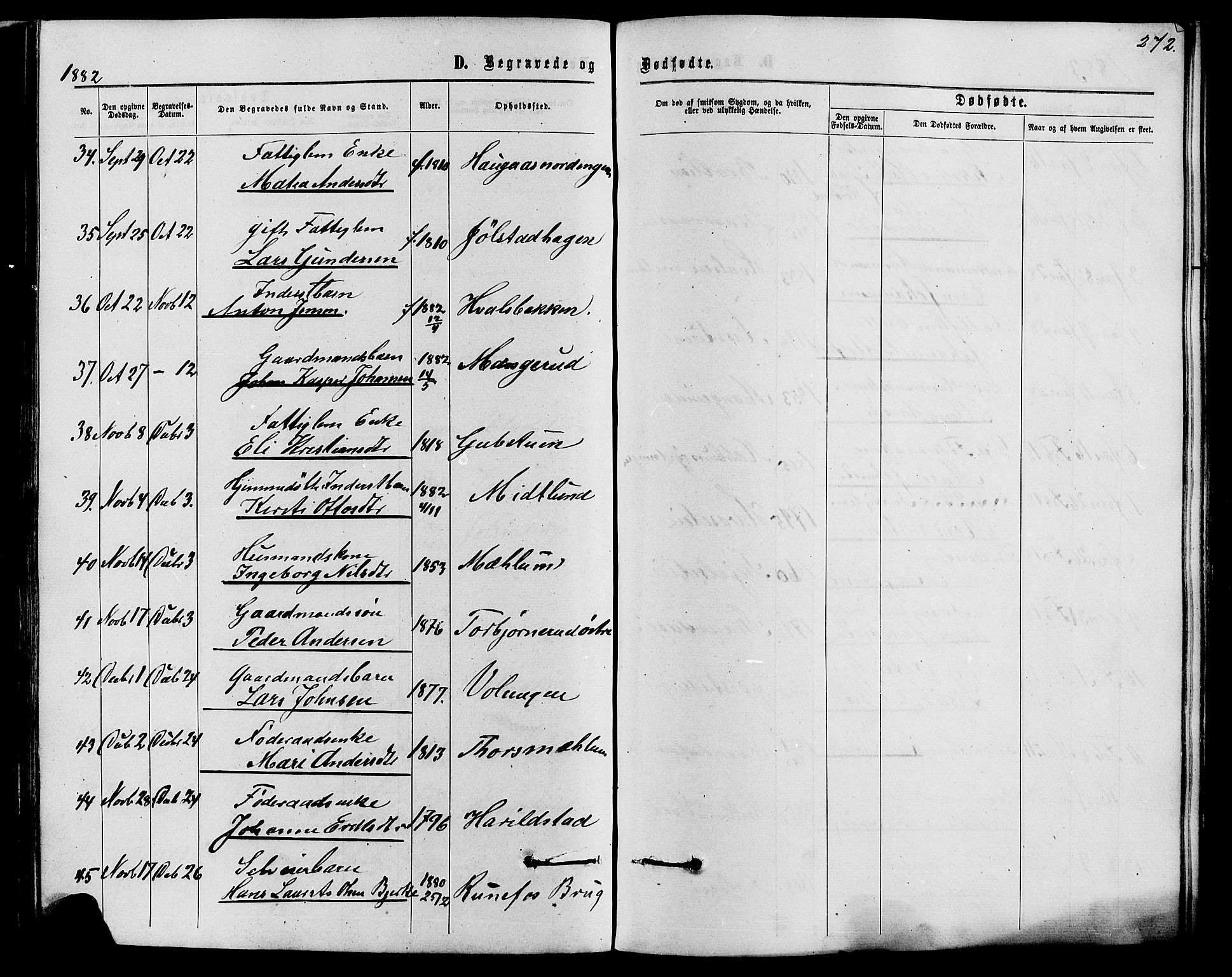 Romedal prestekontor, AV/SAH-PREST-004/K/L0006: Parish register (official) no. 6, 1866-1886, p. 272