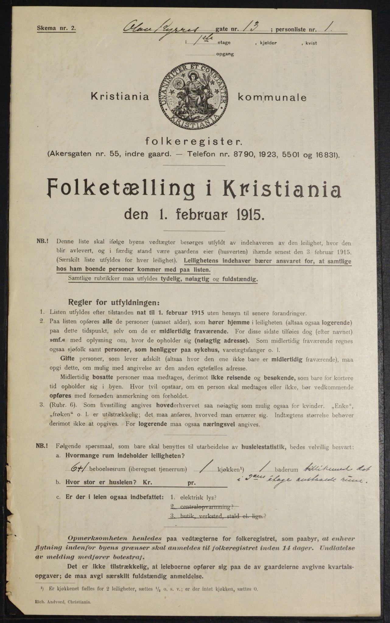 OBA, Municipal Census 1915 for Kristiania, 1915, p. 74823