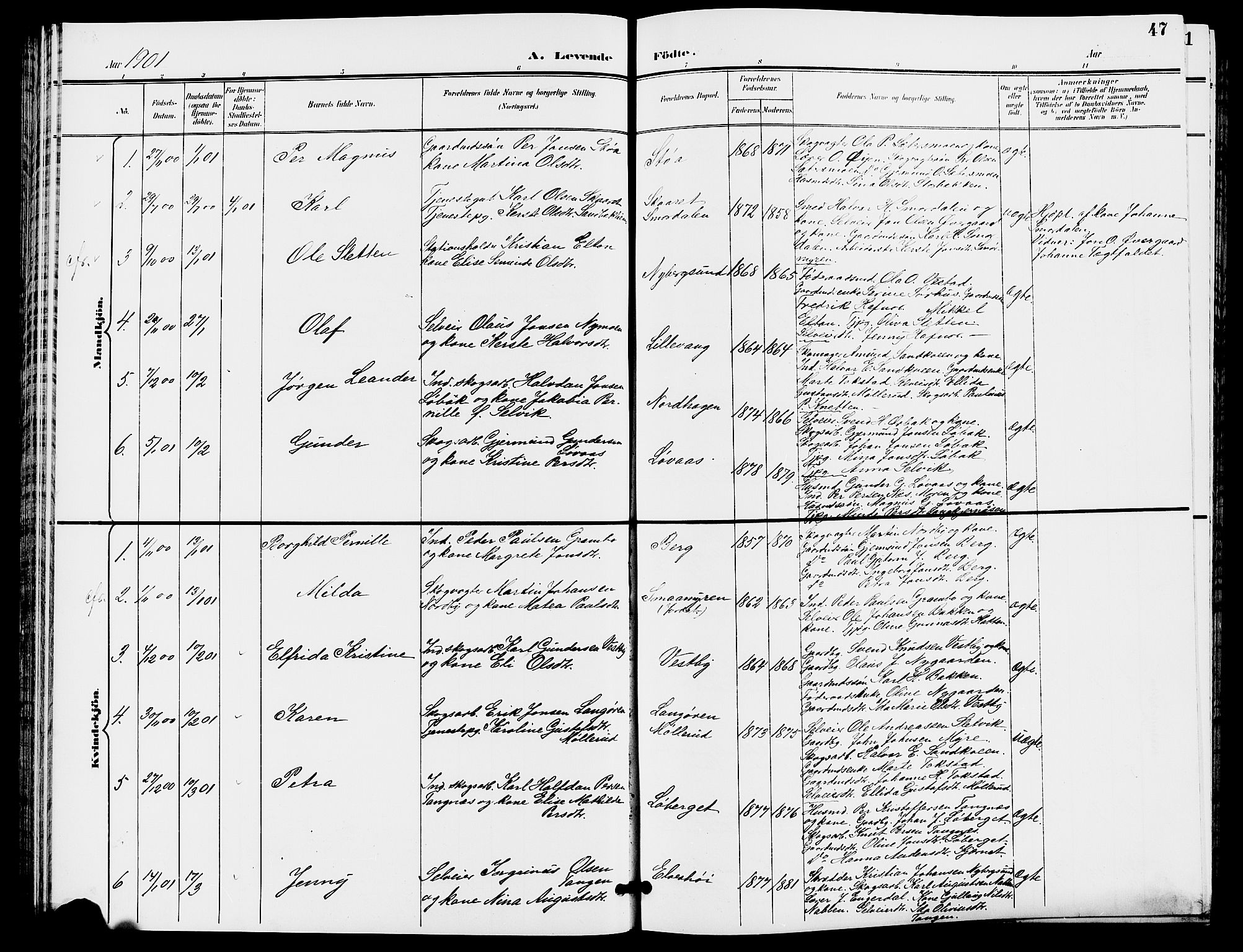 Trysil prestekontor, AV/SAH-PREST-046/H/Ha/Hab/L0006: Parish register (copy) no. 6, 1896-1912, p. 47