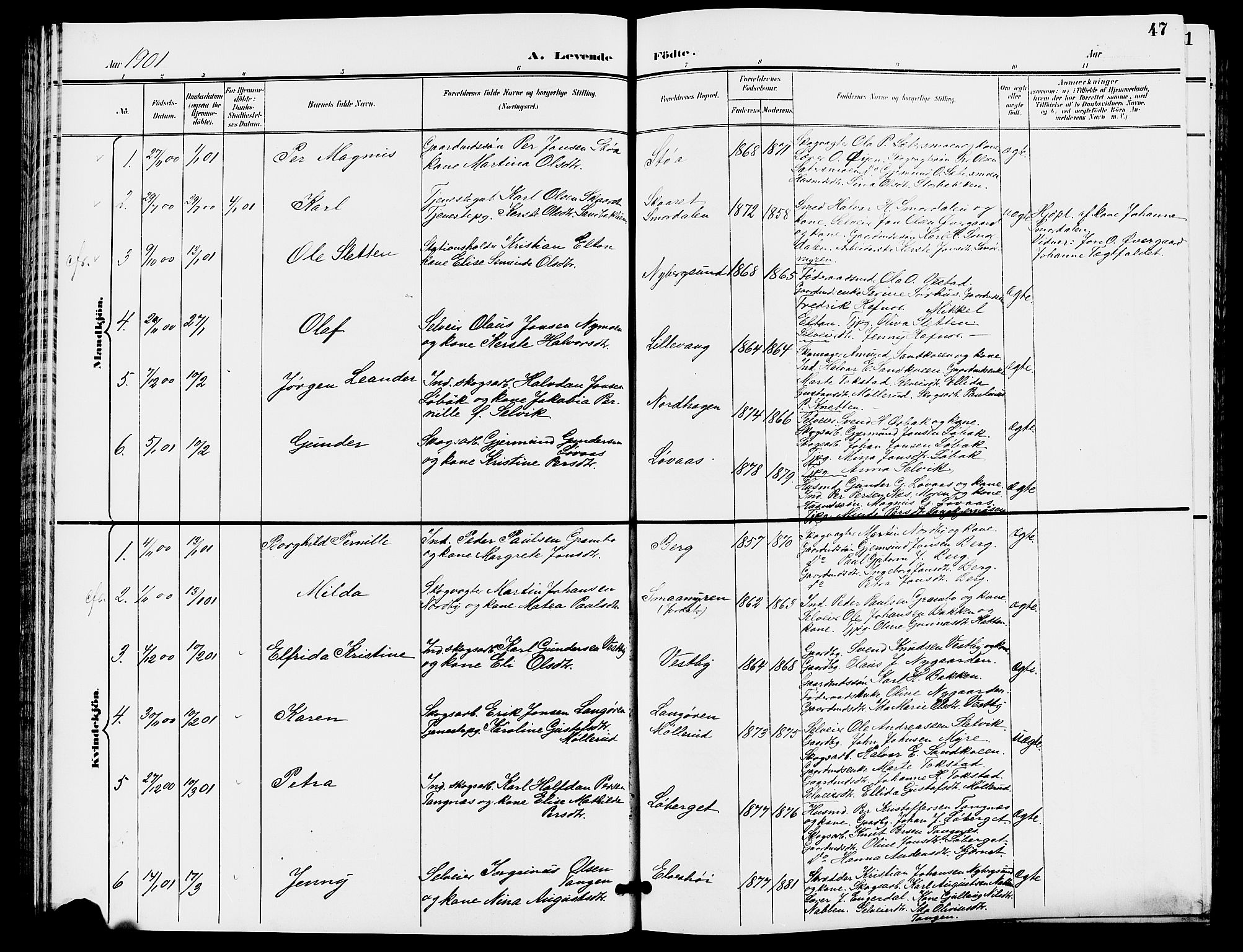 Trysil prestekontor, AV/SAH-PREST-046/H/Ha/Hab/L0006: Parish register (copy) no. 6, 1896-1912, p. 47