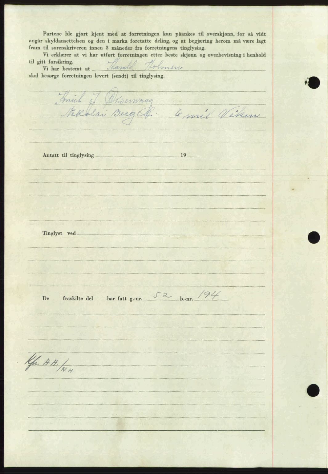 Nordmøre sorenskriveri, AV/SAT-A-4132/1/2/2Ca: Mortgage book no. A102, 1946-1946, Diary no: : 1893/1946