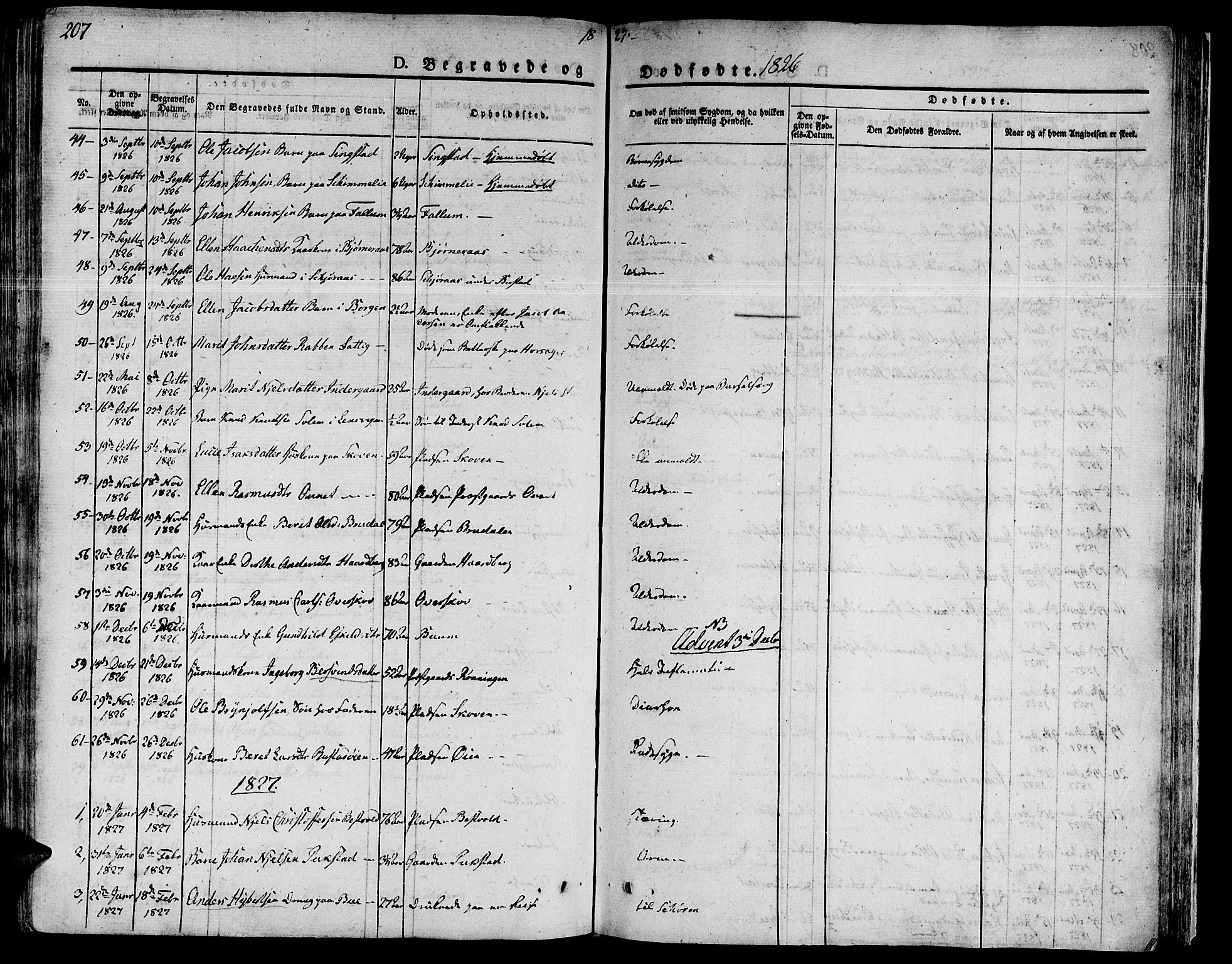 Ministerialprotokoller, klokkerbøker og fødselsregistre - Sør-Trøndelag, SAT/A-1456/646/L0609: Parish register (official) no. 646A07, 1826-1838, p. 207