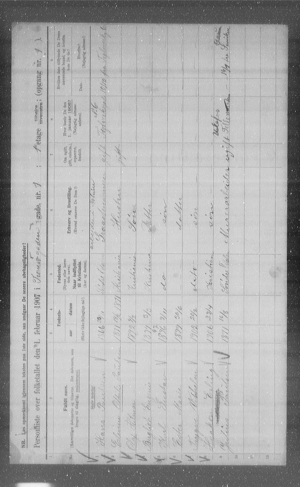 OBA, Municipal Census 1907 for Kristiania, 1907, p. 58795