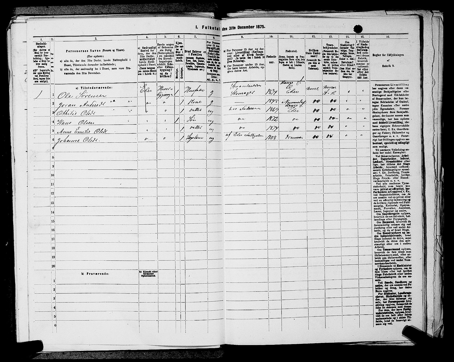 SAKO, 1875 census for 0624P Eiker, 1875, p. 1427