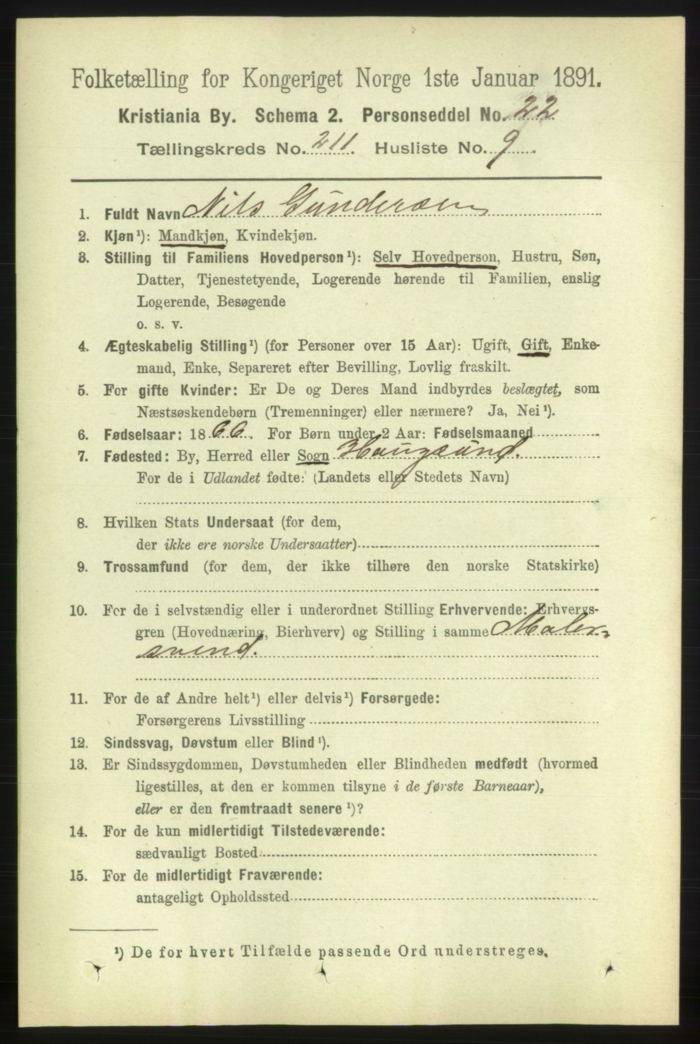RA, 1891 census for 0301 Kristiania, 1891, p. 126132