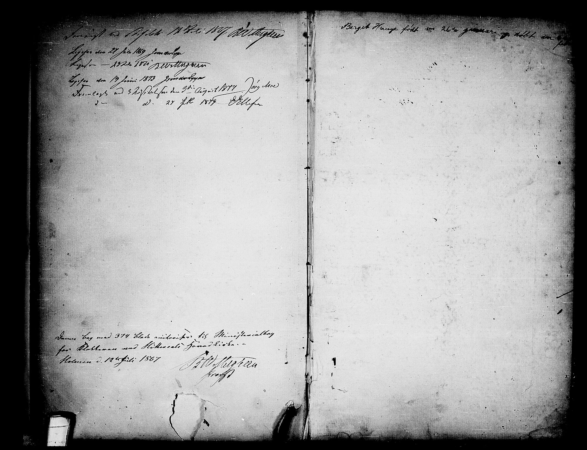 Heddal kirkebøker, SAKO/A-268/G/Ga/L0001: Parish register (copy) no. I 1, 1866-1878, p. 374-375